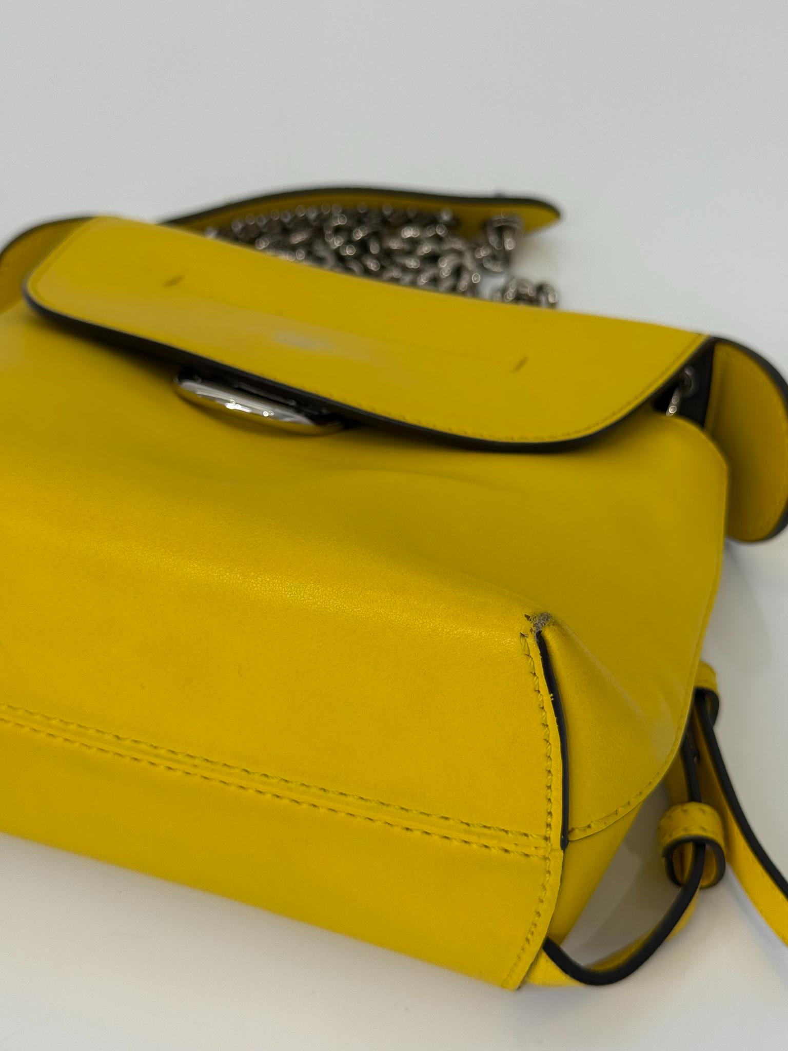 Fendi Back To School Backpack Lemon Yellow Leather