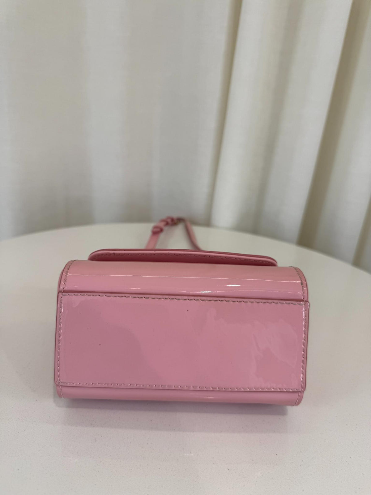Dolce Gabbana Kids Pink Patent Leather Mini Sicily Bag