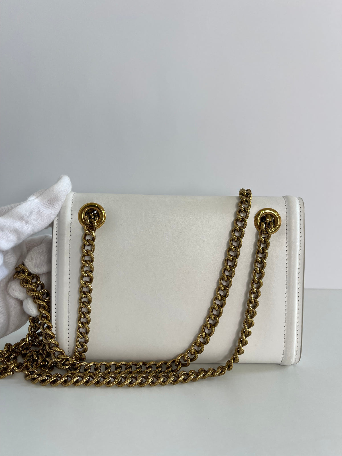 Dolce & Gabbana Smooth White Calfskin Devotion Mini Bag