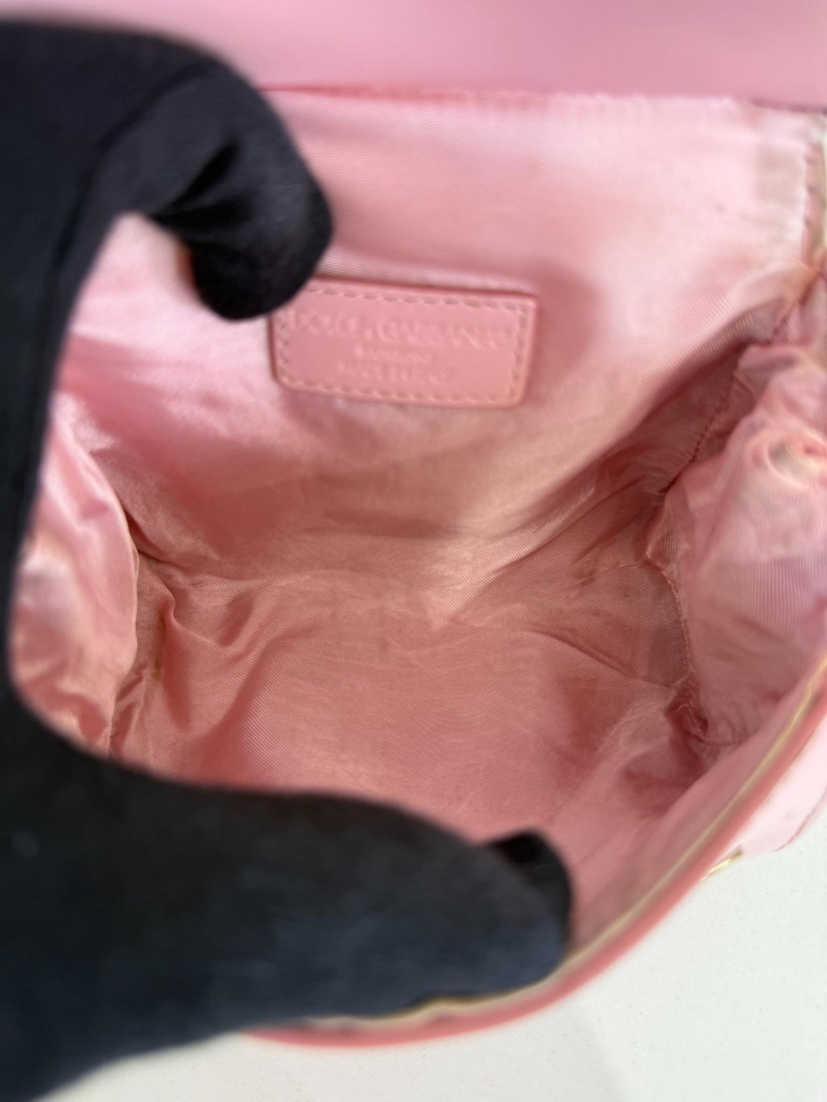 Dolce Gabbana Kids Pink Patent Leather Mini Sicily Bag