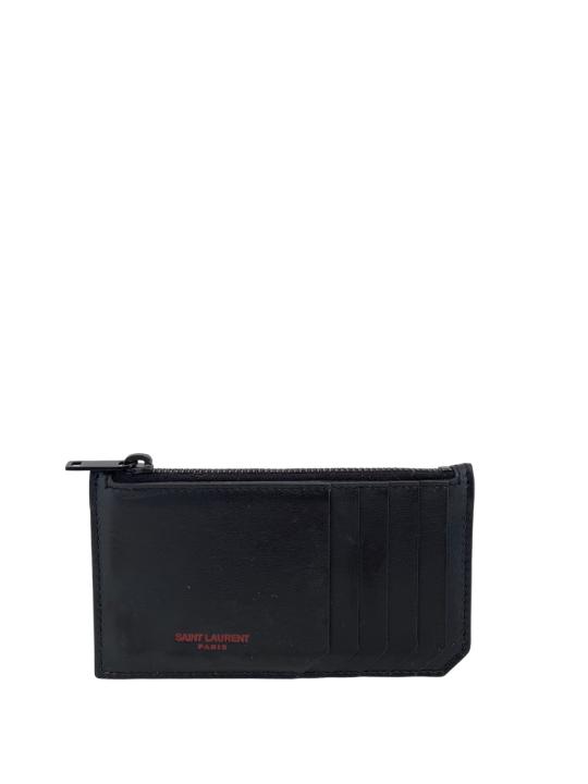 Saint Laurent Leather Card Holder Black