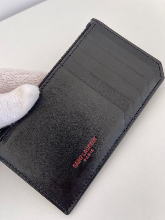Saint Laurent Leather Card Holder Black