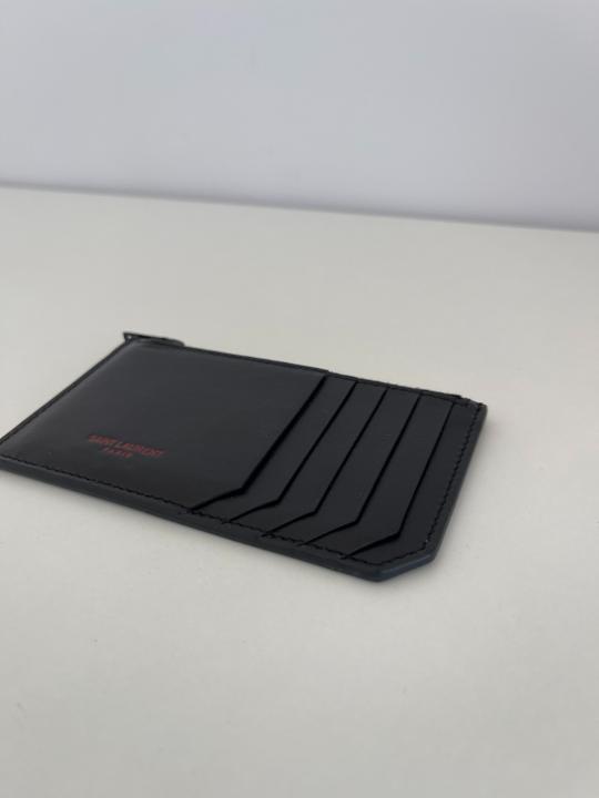 Saint Laurent Leather Card Holder Black