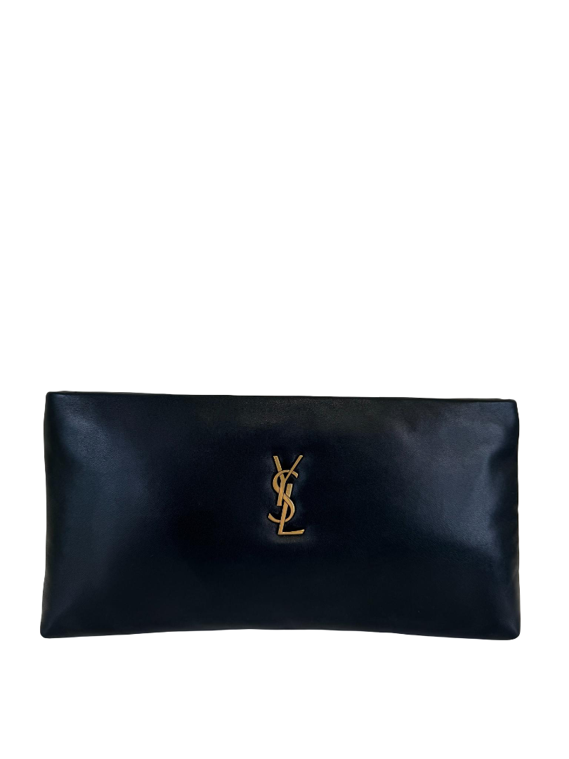 Saint Laurent Calypso Long Zipped Pouch Black