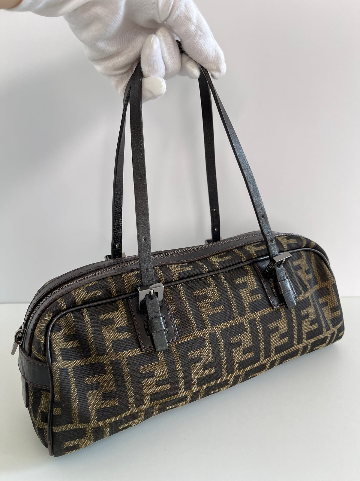 Fendi Zucca Small Tobacco Bauletto