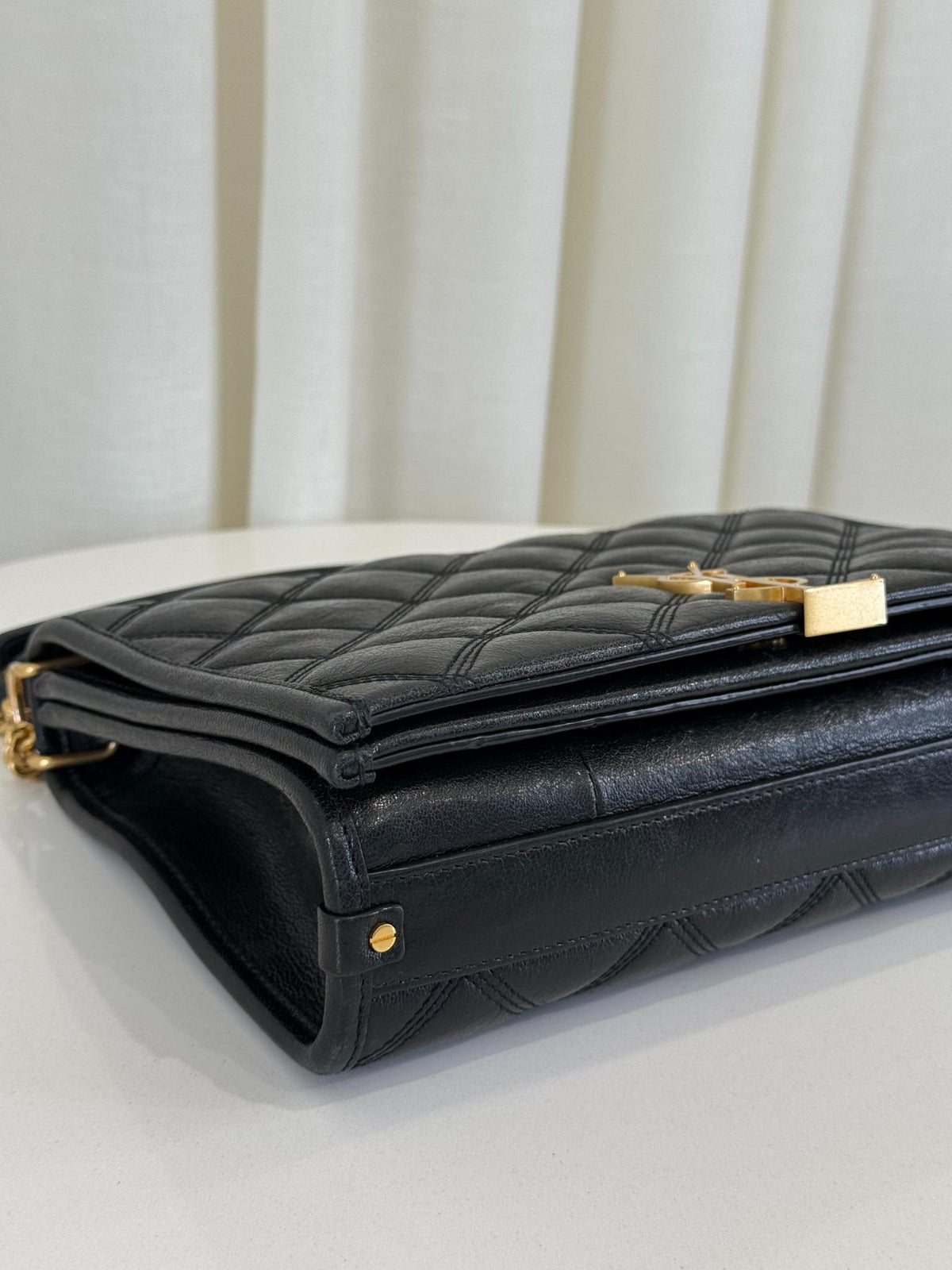 Saint Laurent Becky Black Quilted Lambskin Shoulder Bag