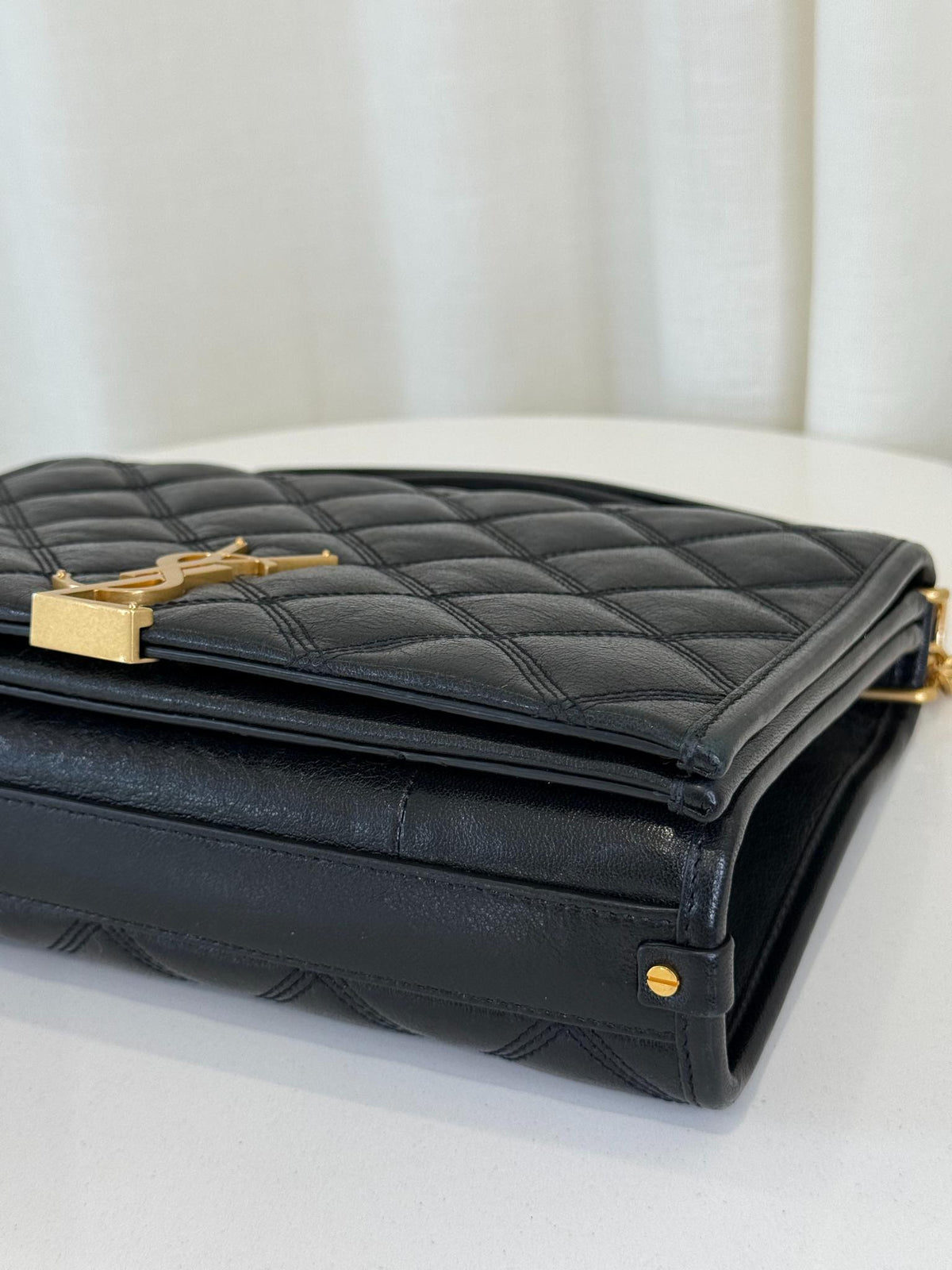 Saint Laurent Becky Black Quilted Lambskin Shoulder Bag