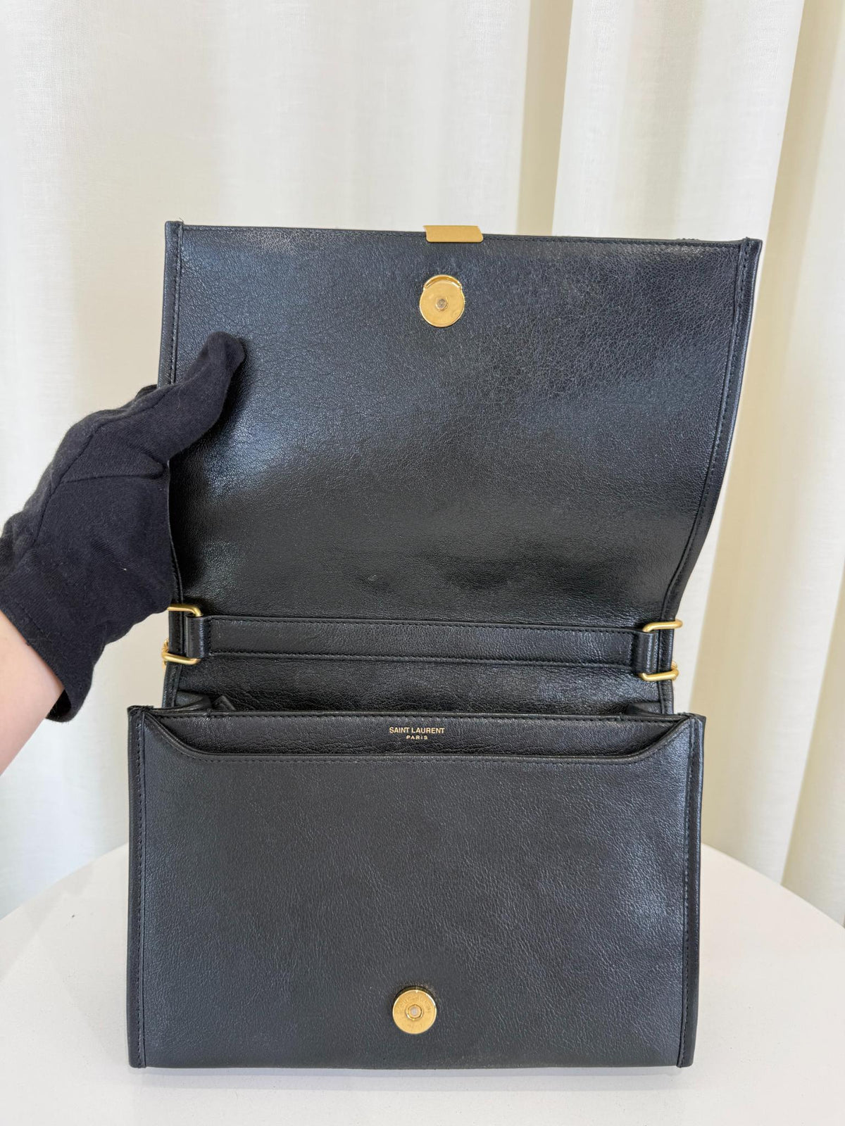 Saint Laurent Becky Black Quilted Lambskin Shoulder Bag