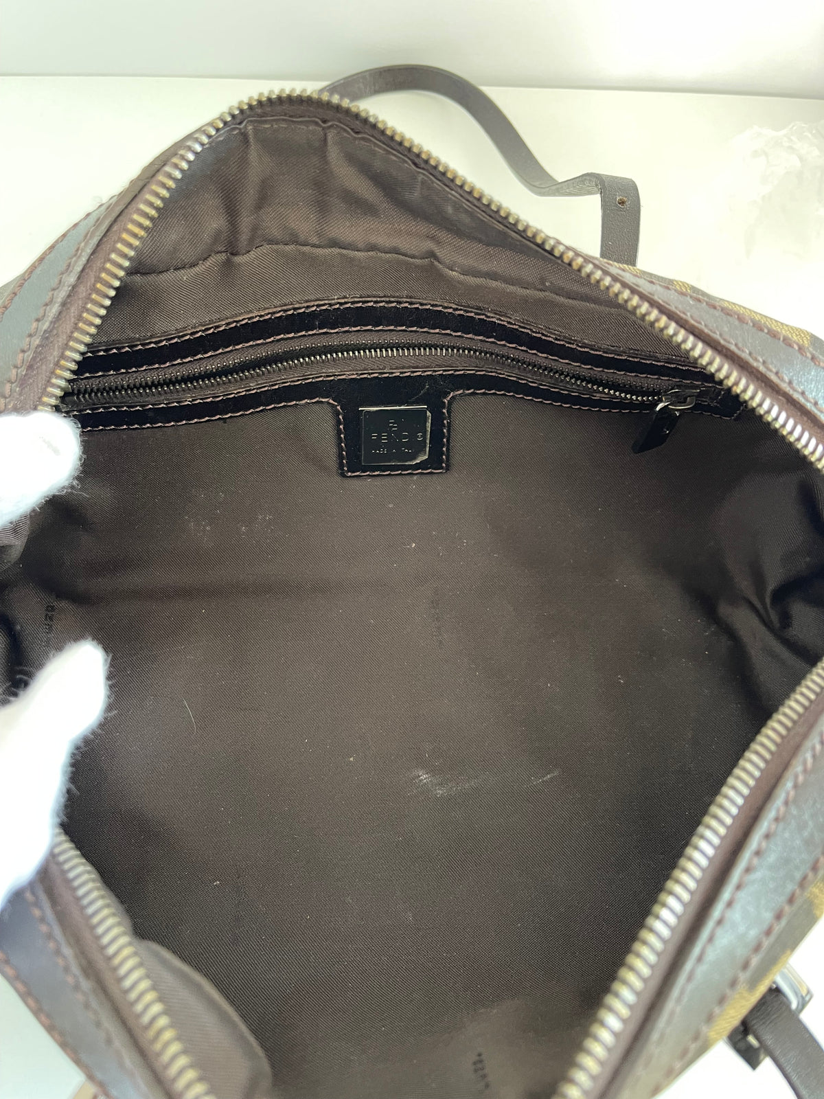 Fendi Zucca Small Tobacco Bauletto
