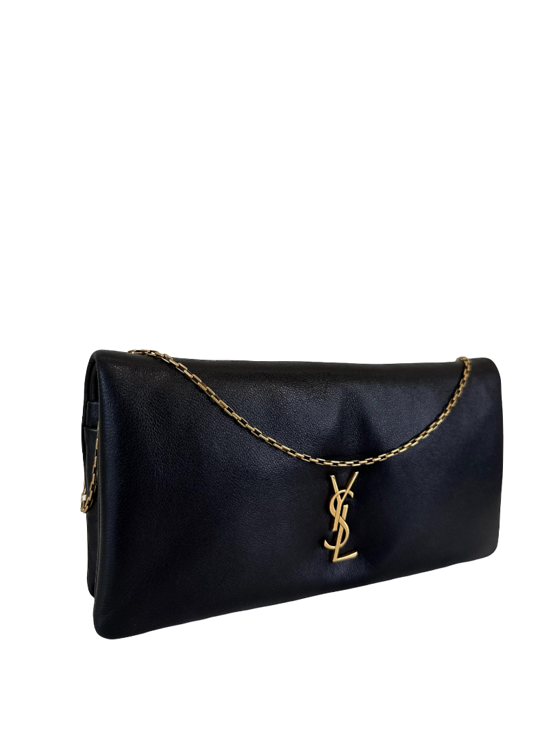 Saint Laurent Calypso Black Lambskin Mini Shoulder Bag