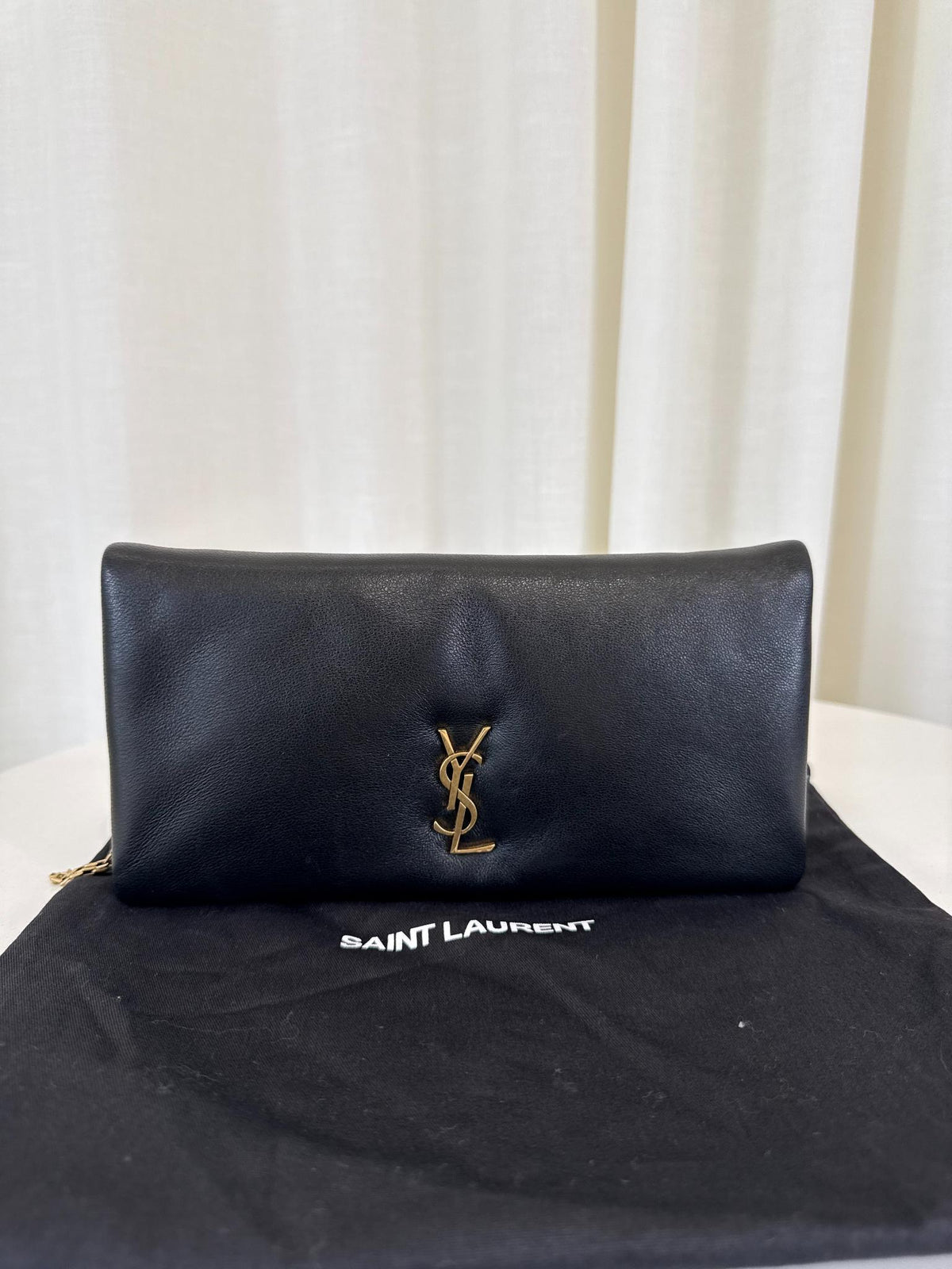 Saint Laurent Calypso Black Lambskin Mini Shoulder Bag