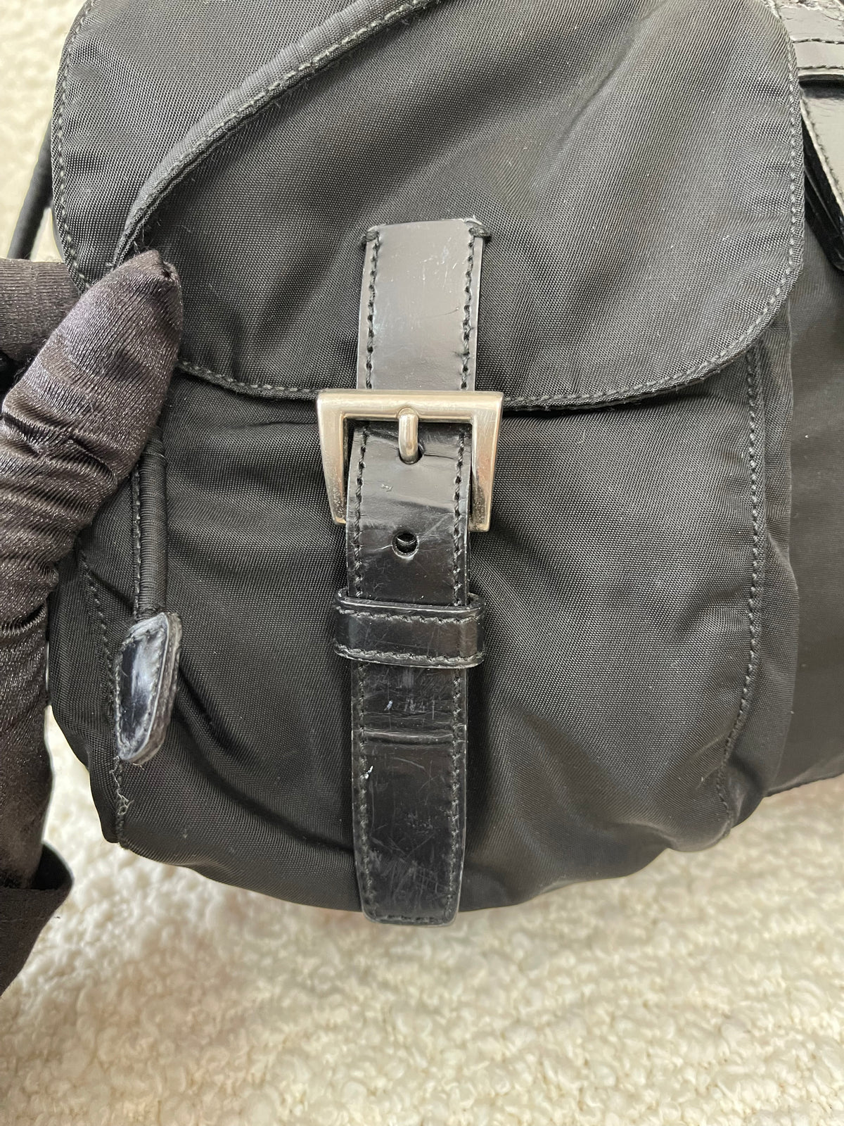 Prada Vintage Nylon Black Backpack