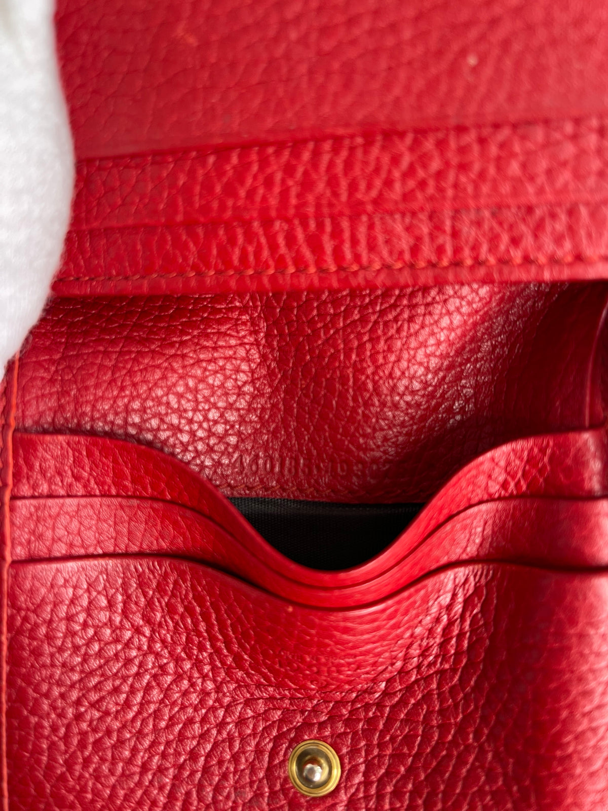 Gucci Red Pebbled Calfskin Animalier Card Case Wallet