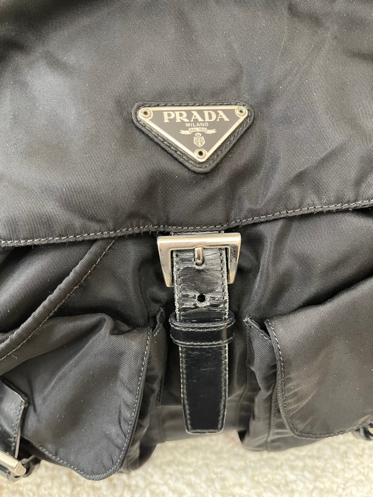 Prada Vintage Nylon Black Backpack