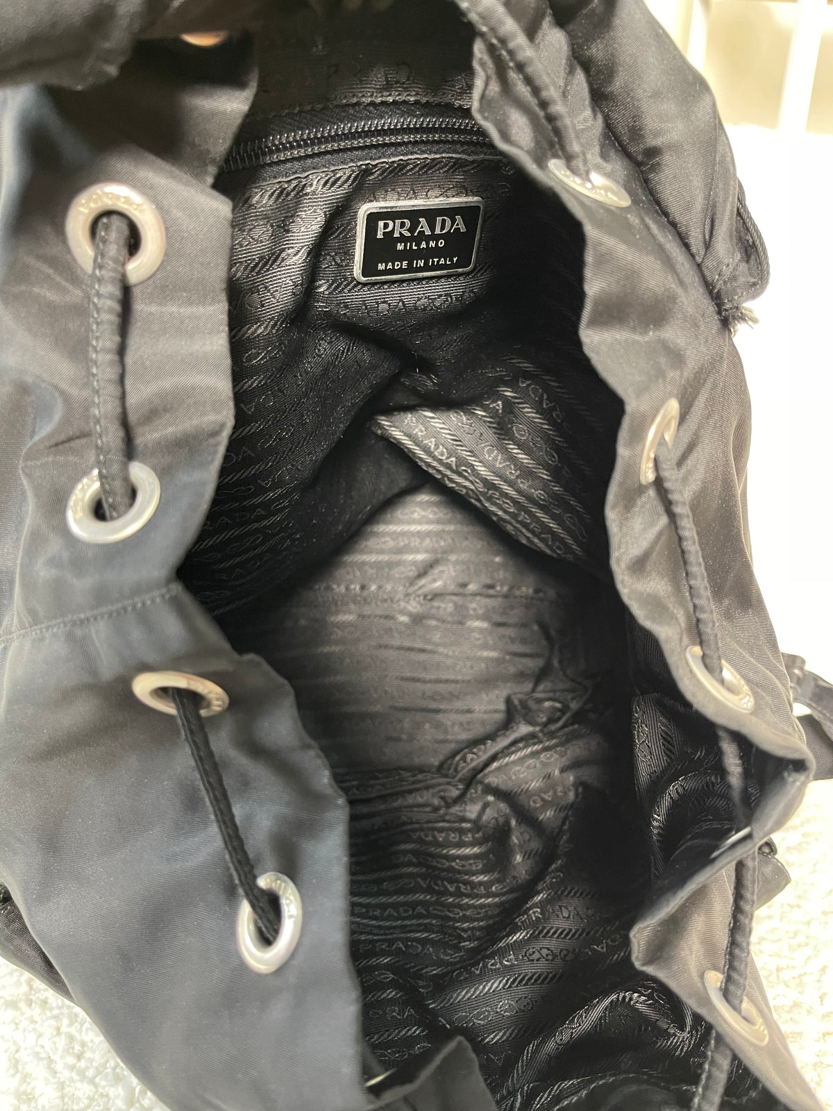 Prada Vintage Nylon Black Backpack