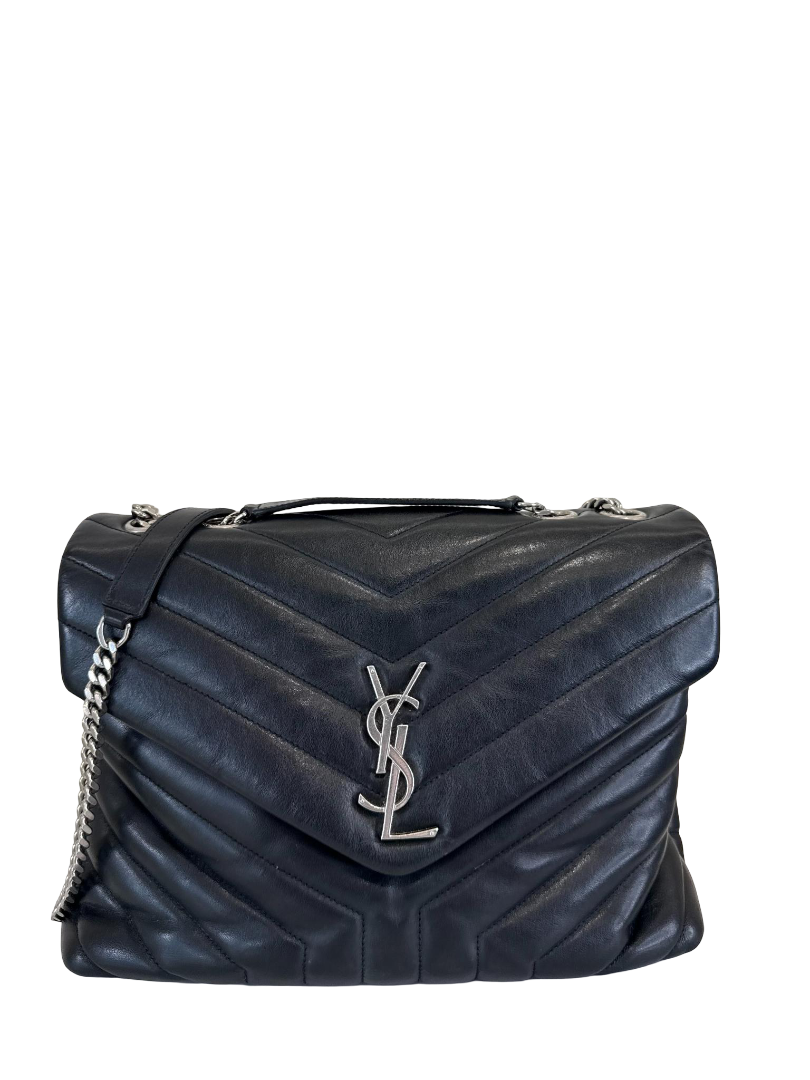 Saint Laurent LouLou Medium Black Quilted Shoulder Bag
