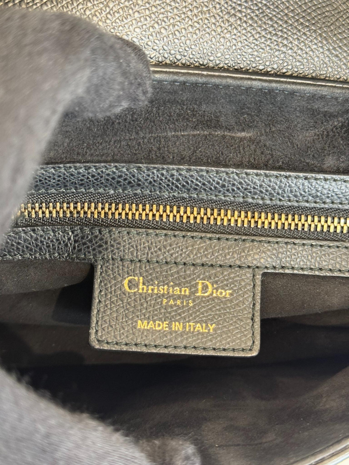 Dior Saddle Bag Black Grained Calfskin with Strap
