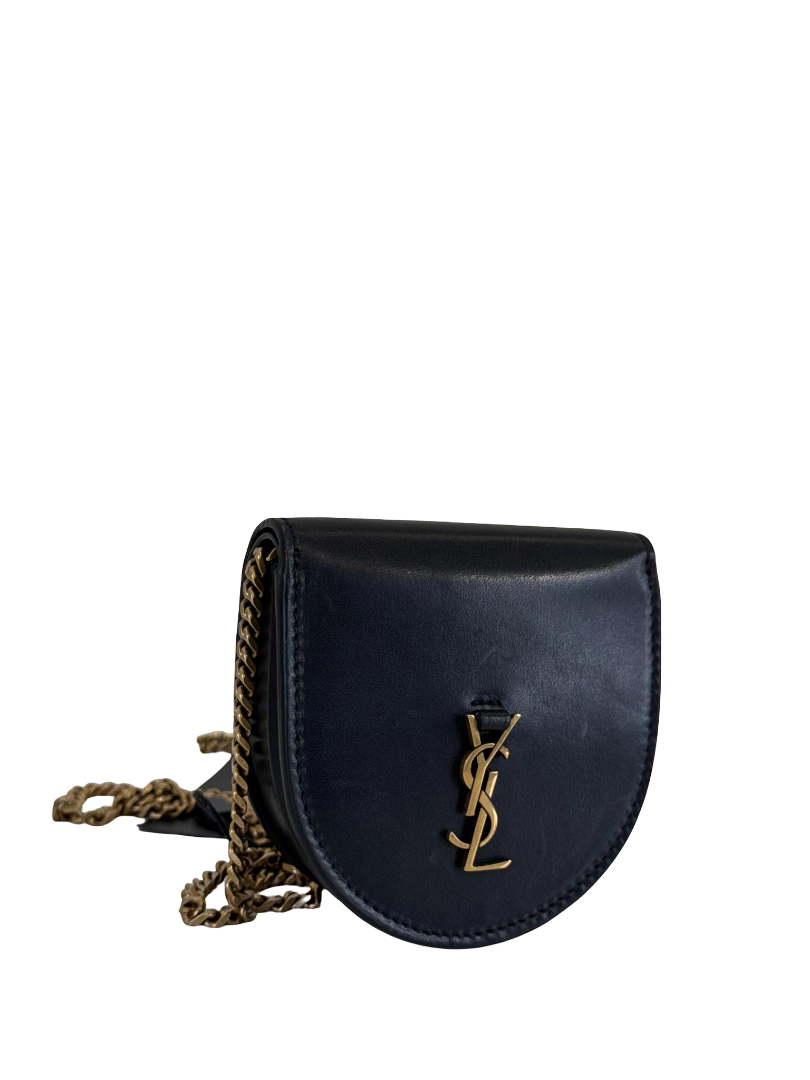 Saint Laurent Le K YSL-Plaque Leather Coin Purse