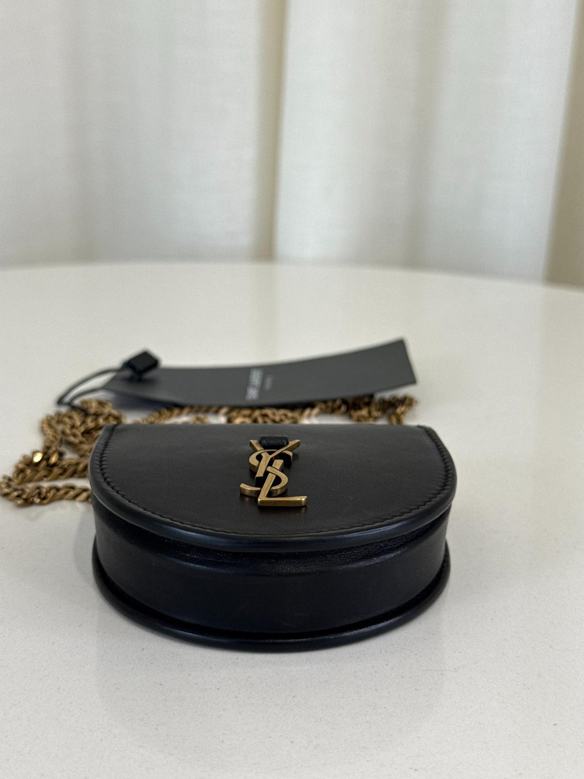 Saint Laurent Le K YSL-Plaque Leather Coin Purse