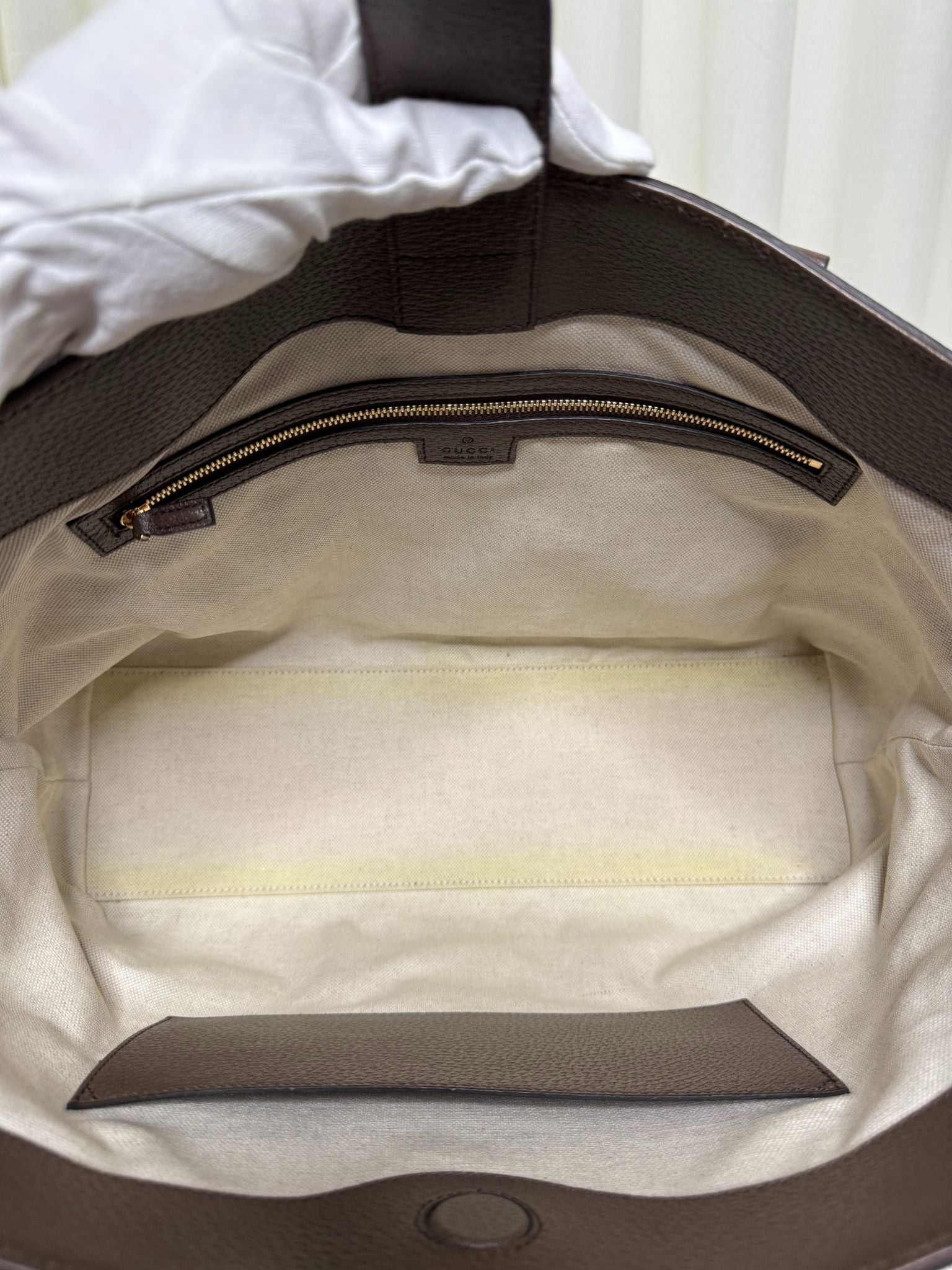 Gucci Beige/Ebony GG Jumbo Canvas Vintage Web Ophidia Medium Tote Bag