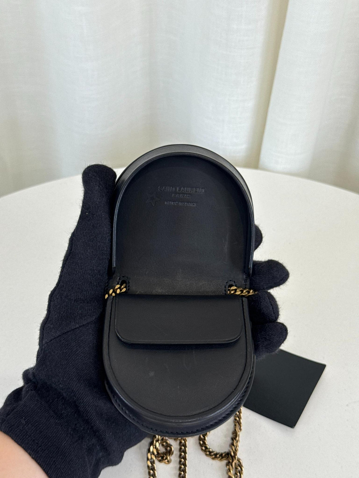 Saint Laurent Le K YSL-Plaque Leather Coin Purse
