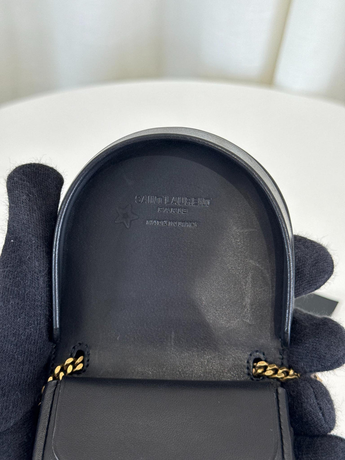Saint Laurent Le K YSL-Plaque Leather Coin Purse