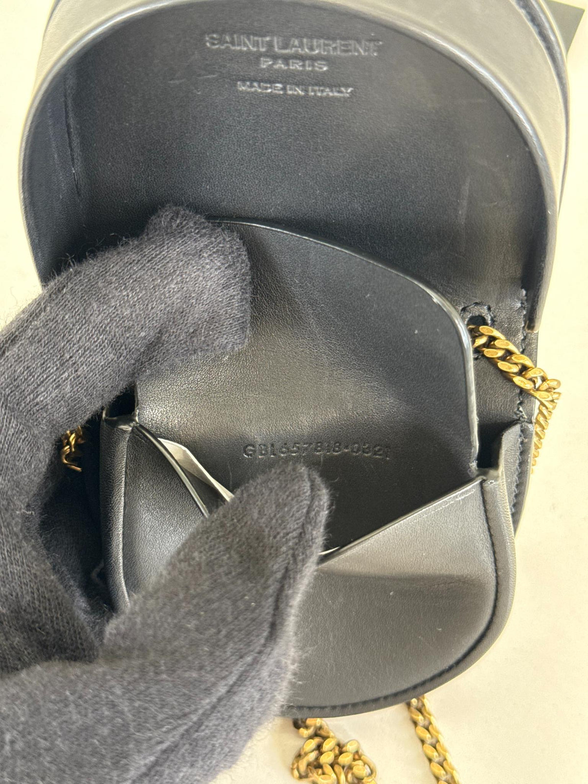 Saint Laurent Le K YSL-Plaque Leather Coin Purse
