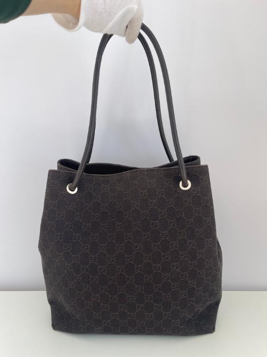 Gucci Black GG Canvas Gifford Tote Bag