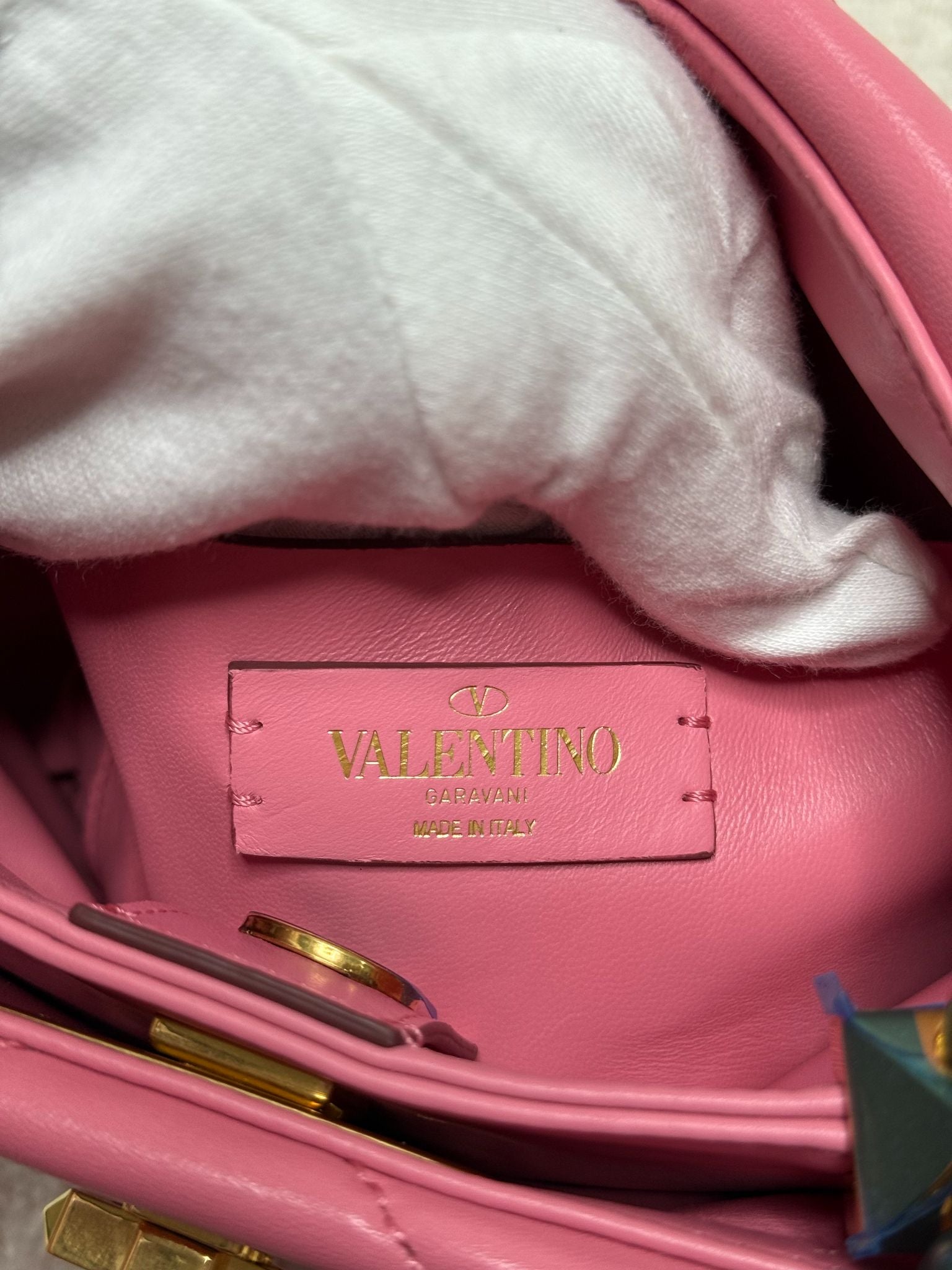 Valentino Garavani Small Roman Stud Pink Leather Bag