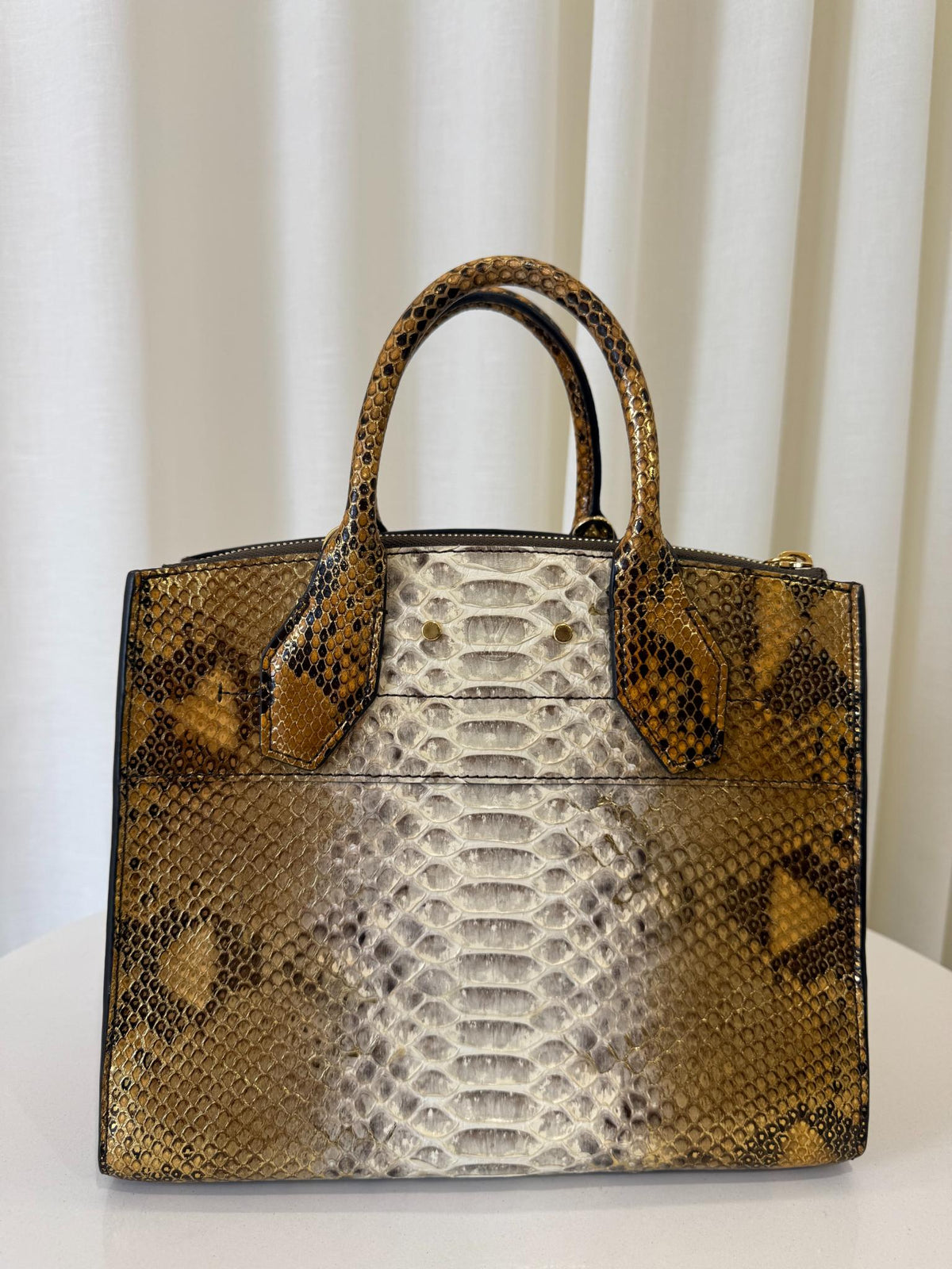Louis Vuitton Limited Edition Gold Python City Steamer PM Bag