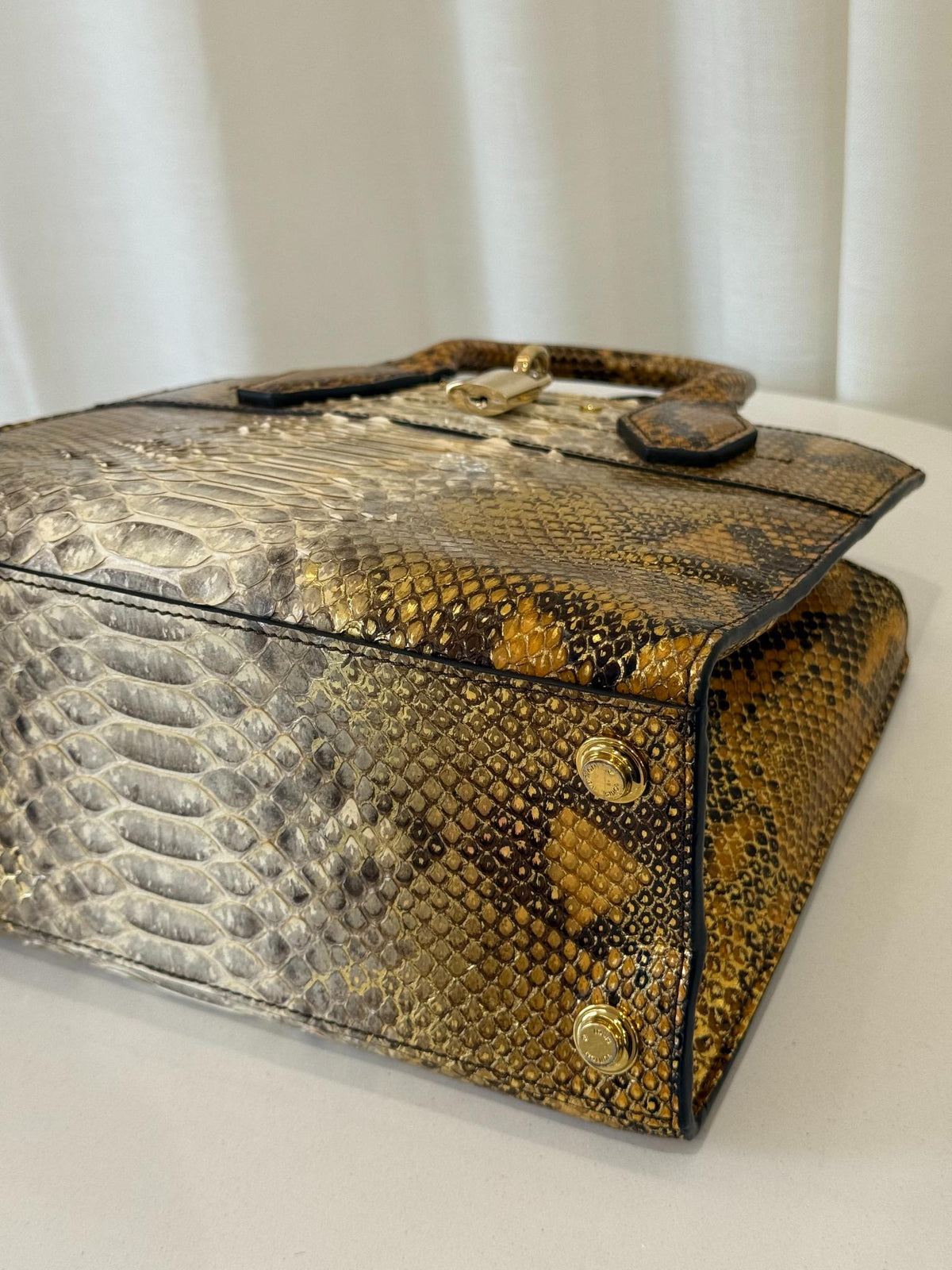 Louis Vuitton Limited Edition Gold Python City Steamer PM Bag