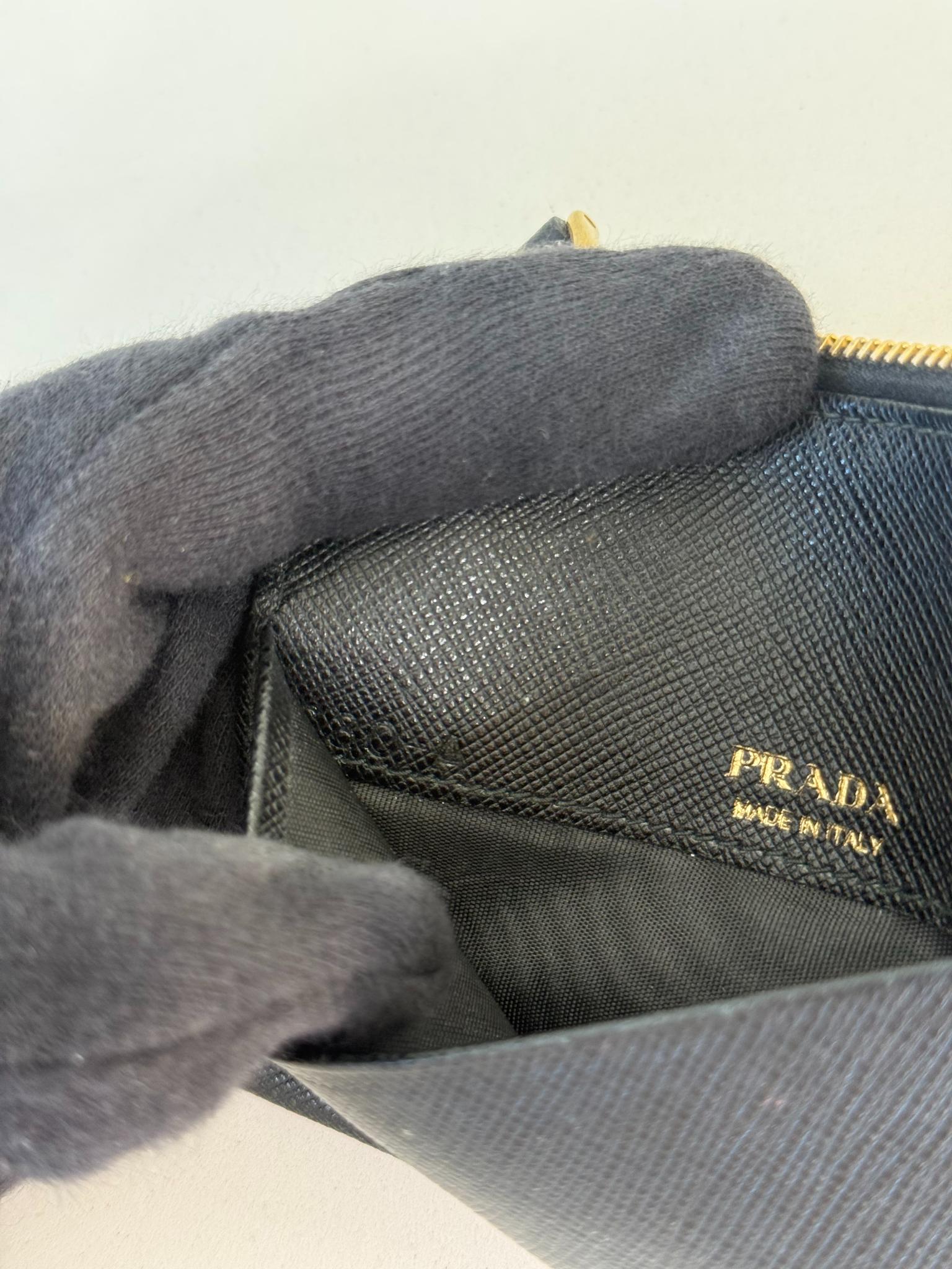Prada Black Saffiano Leather Card Holder