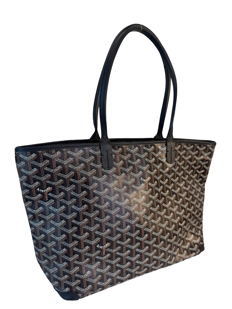 Goyard Black Chevron Print Coated Canvas Artois MM Tote Bag