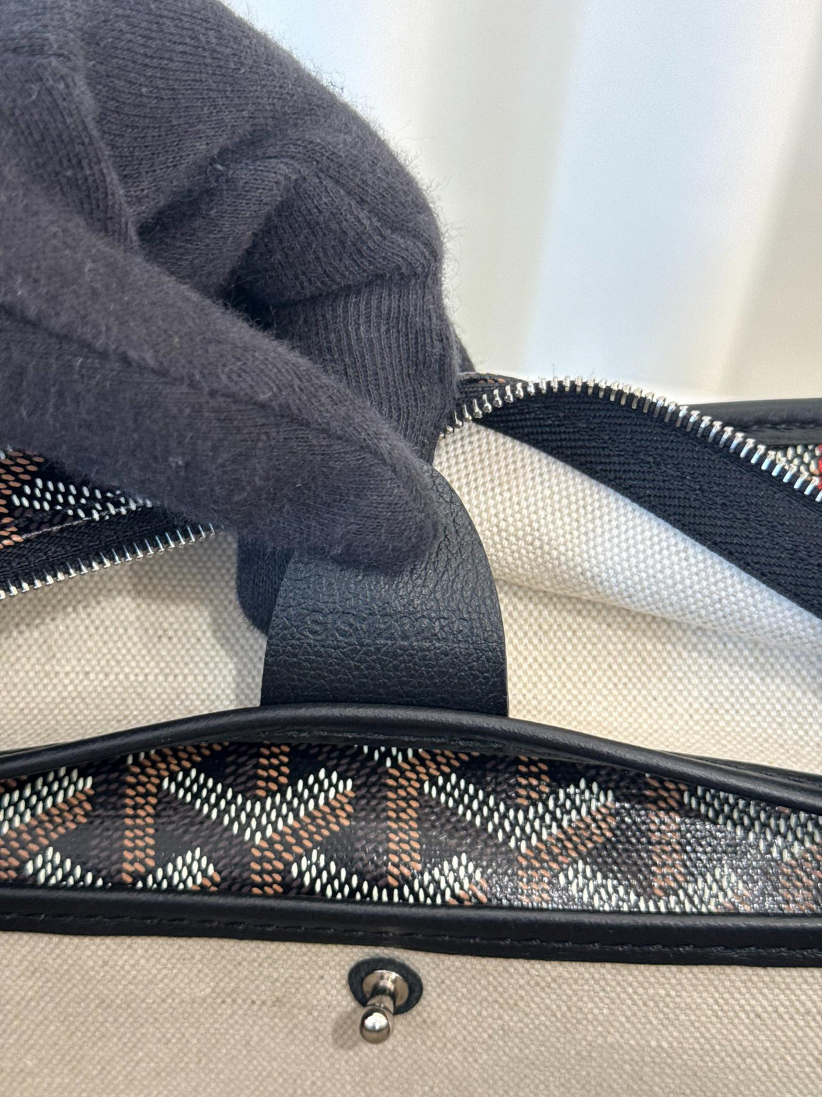 Goyard Black Chevron Print Coated Canvas Artois MM Tote Bag