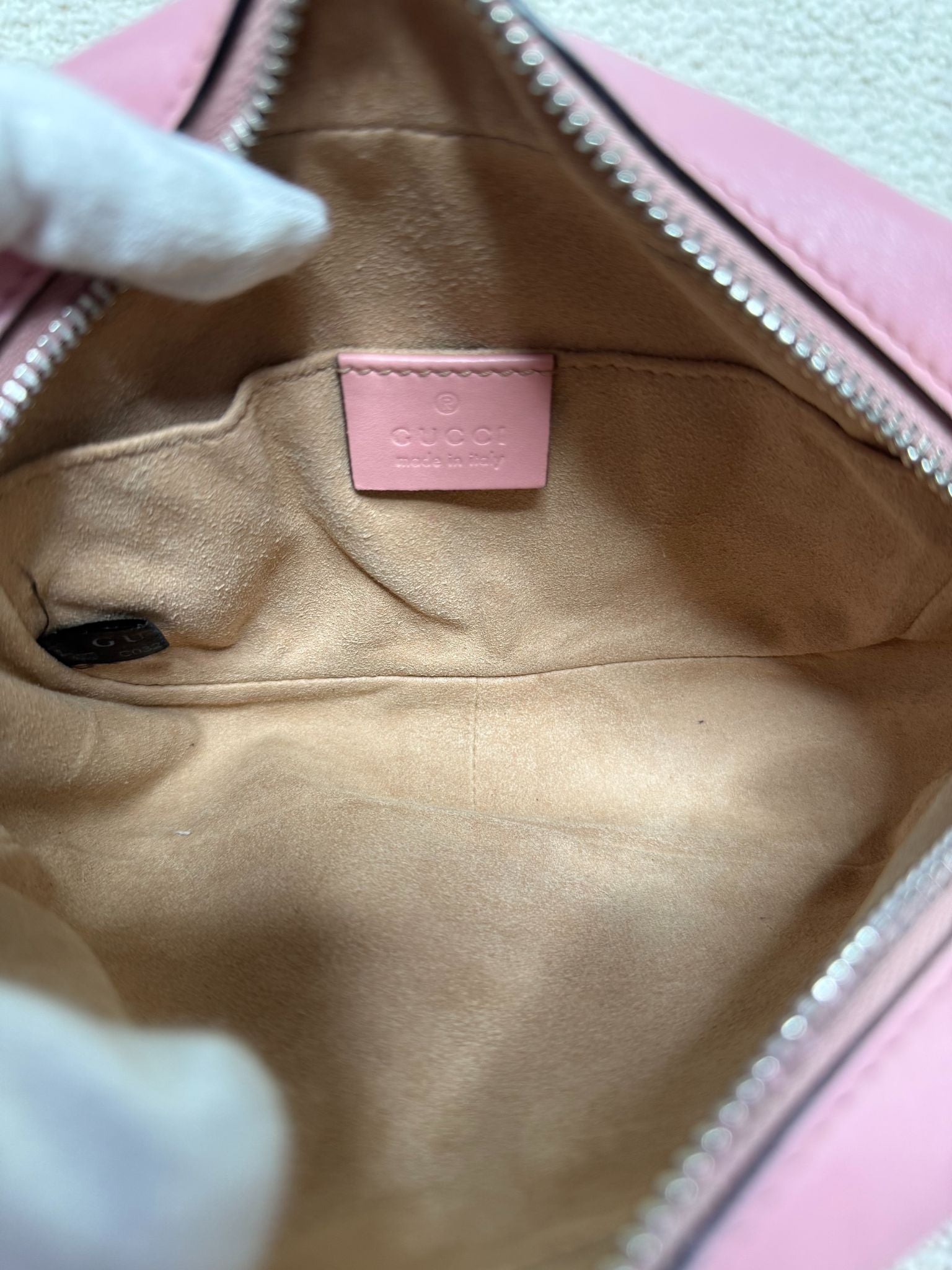 Gucci Mini GG Marmont Baby Pink Calfskin Matelassé Camera Bag