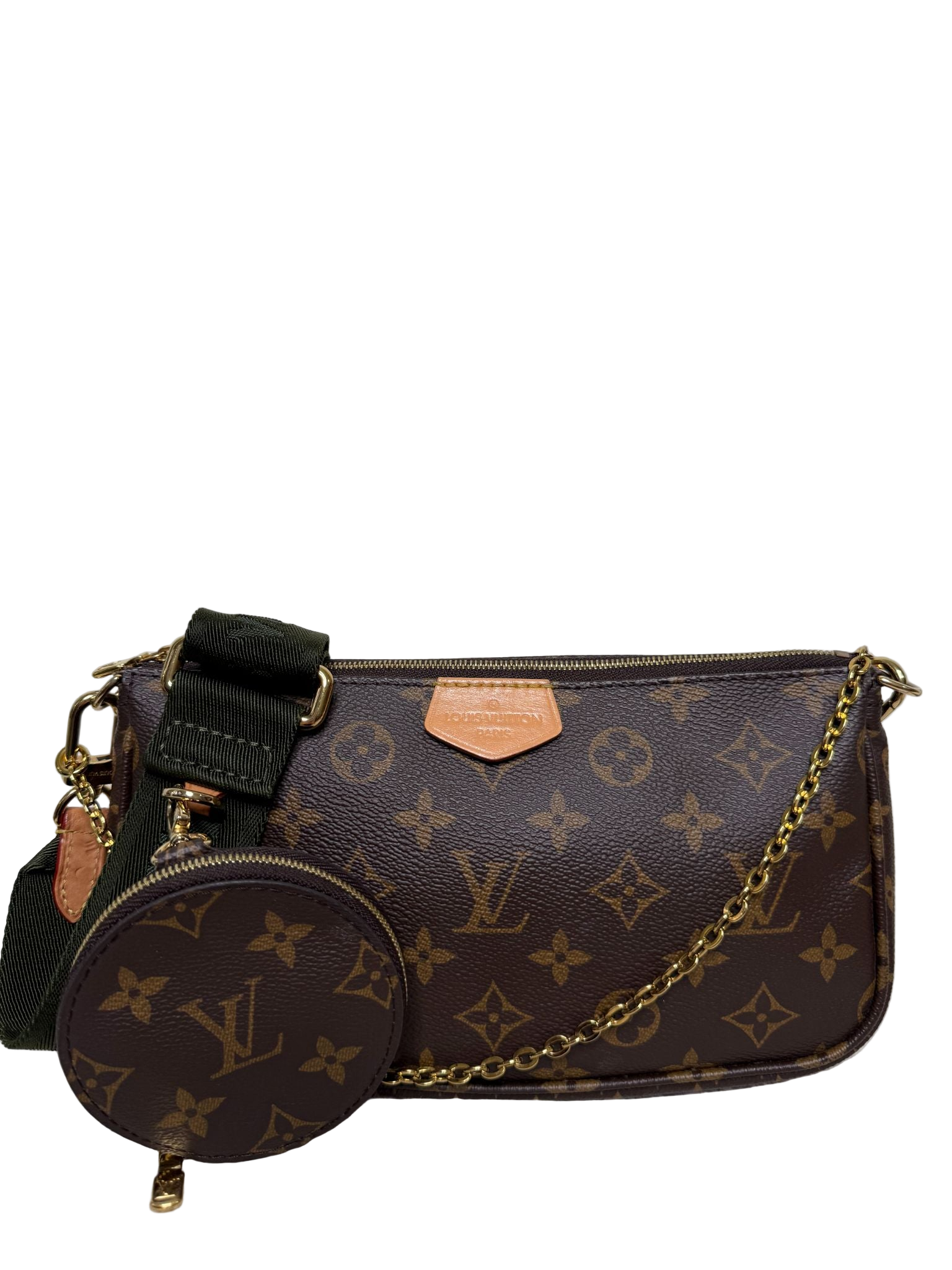 Louis Vuitton Multi Pochette Accessoires Khaki Strap Monogram Canvas