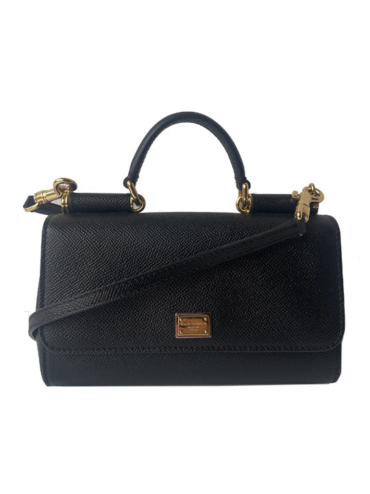 Dolce & Gabbana Black Mini Sicily Crossbody Bag