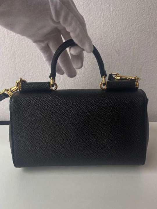Dolce & Gabbana Black Mini Sicily Crossbody Bag