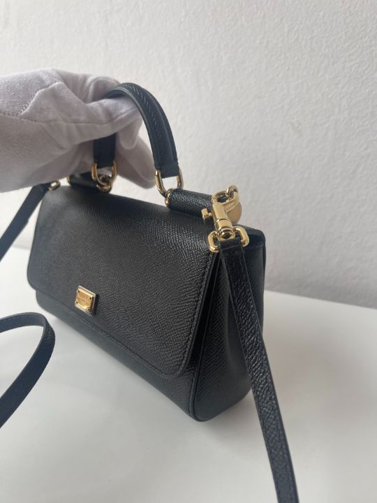 Dolce & Gabbana Black Mini Sicily Crossbody Bag