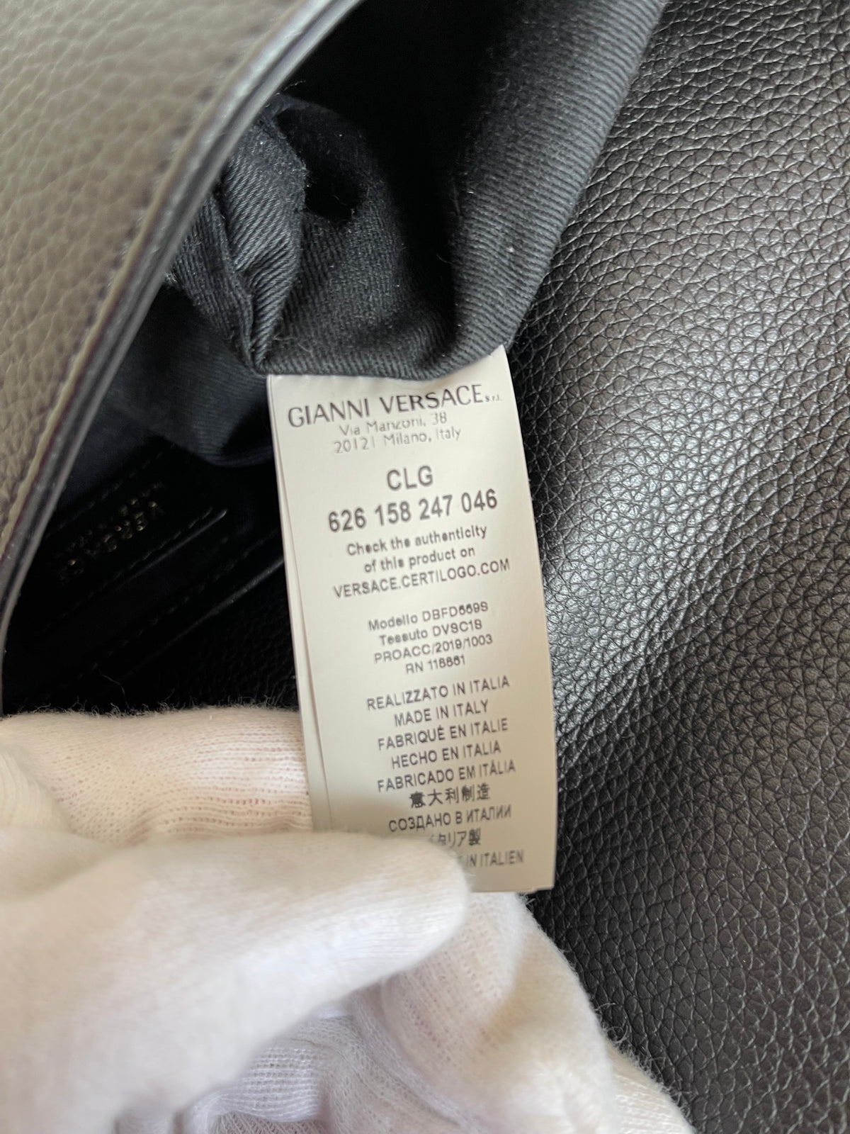 Versace Medusa Black Leather Shoulder Bag