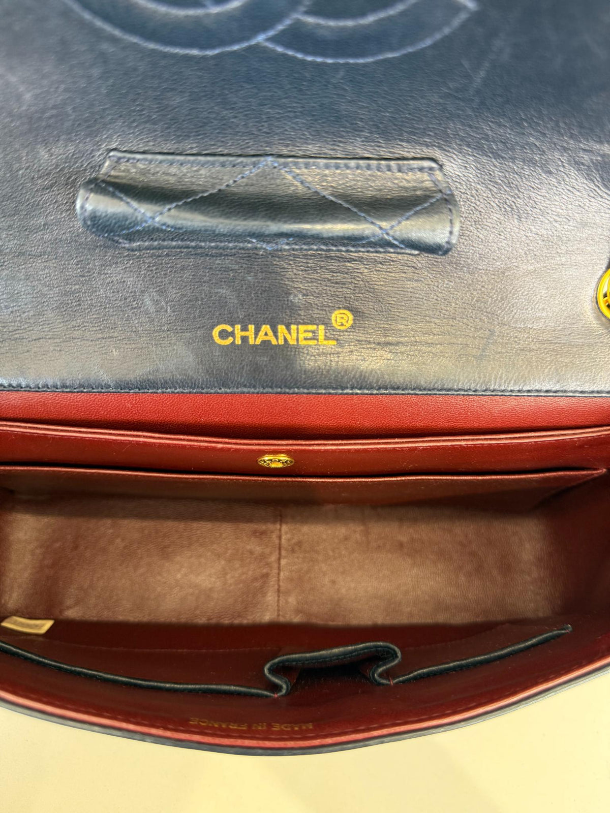 Chanel Jumbo Navy Blue Quilted Lambskin Leather Single Flap Bag