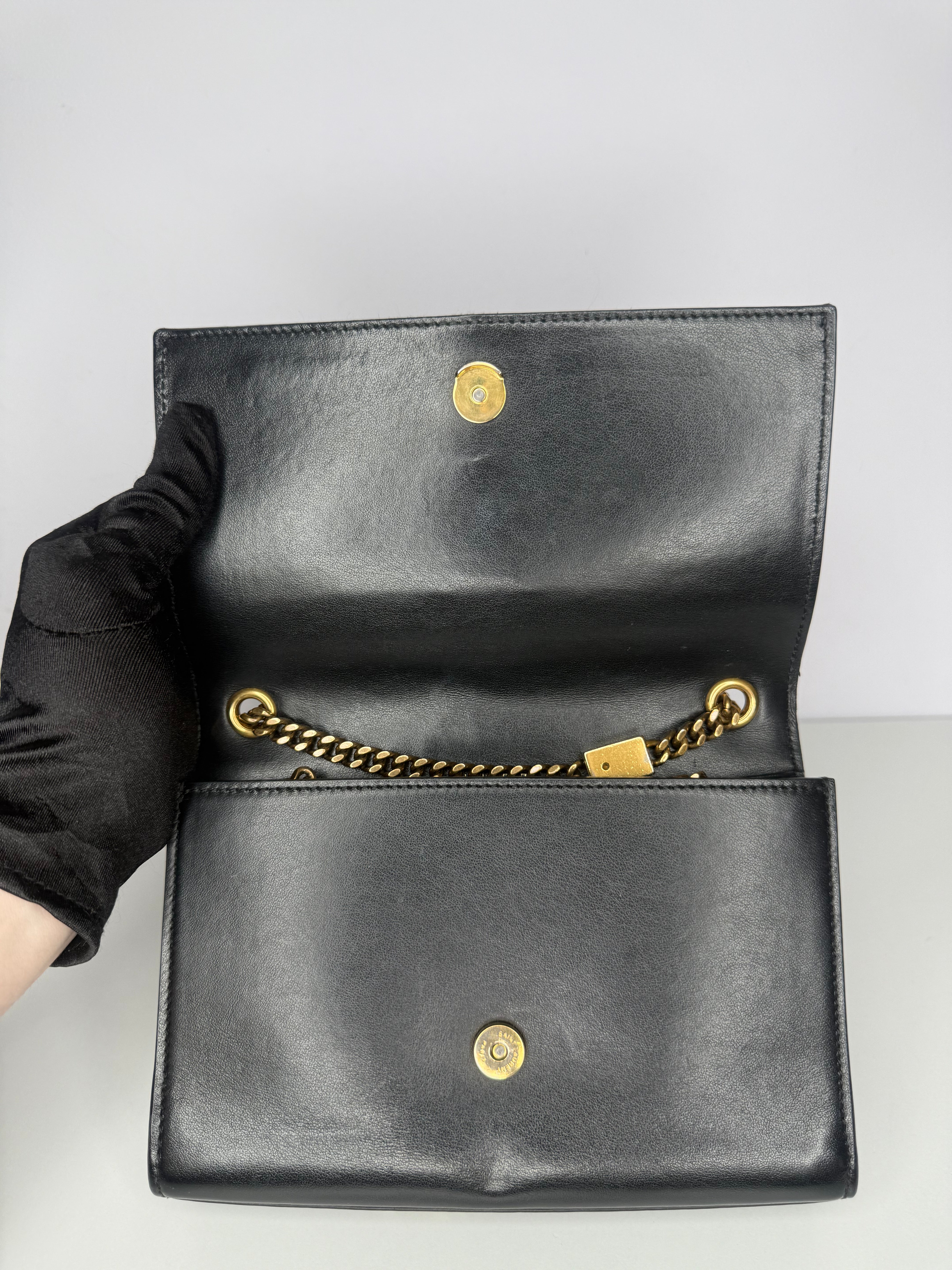 Saint Laurent Medium Kate Diagonal Sequin Tassel Black Bag