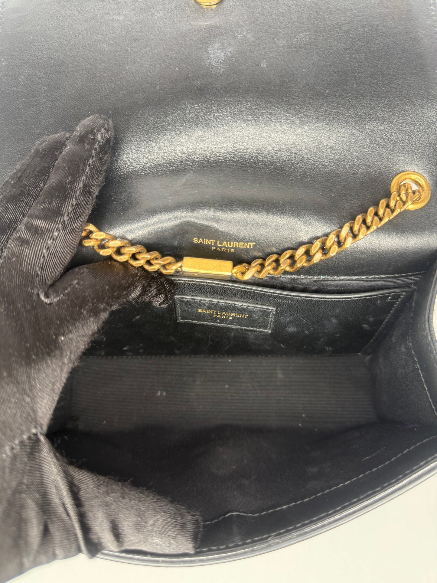 Saint Laurent Medium Kate Diagonal Sequin Tassel Black Bag