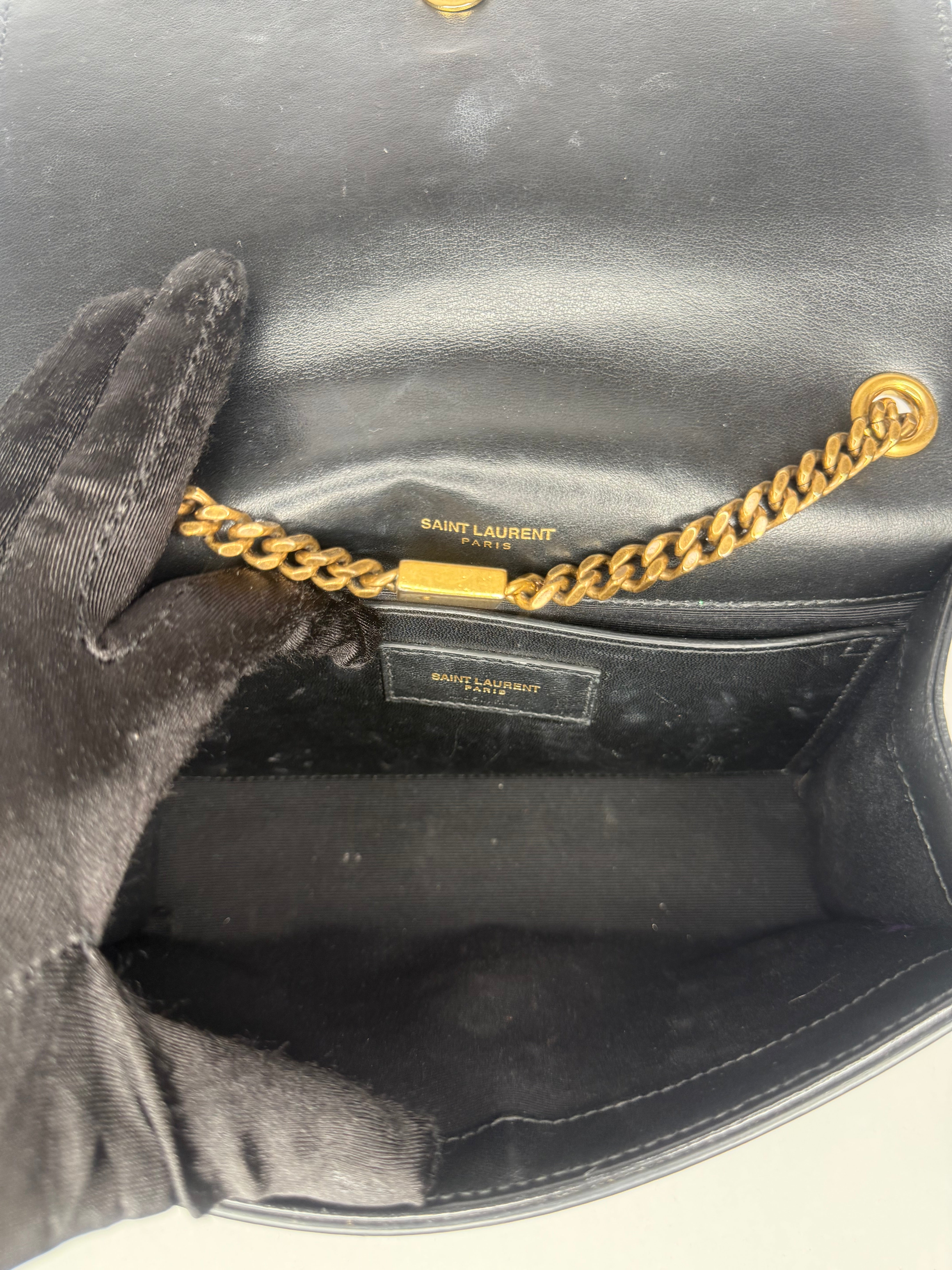 Saint Laurent Medium Kate Diagonal Sequin Tassel Black Bag