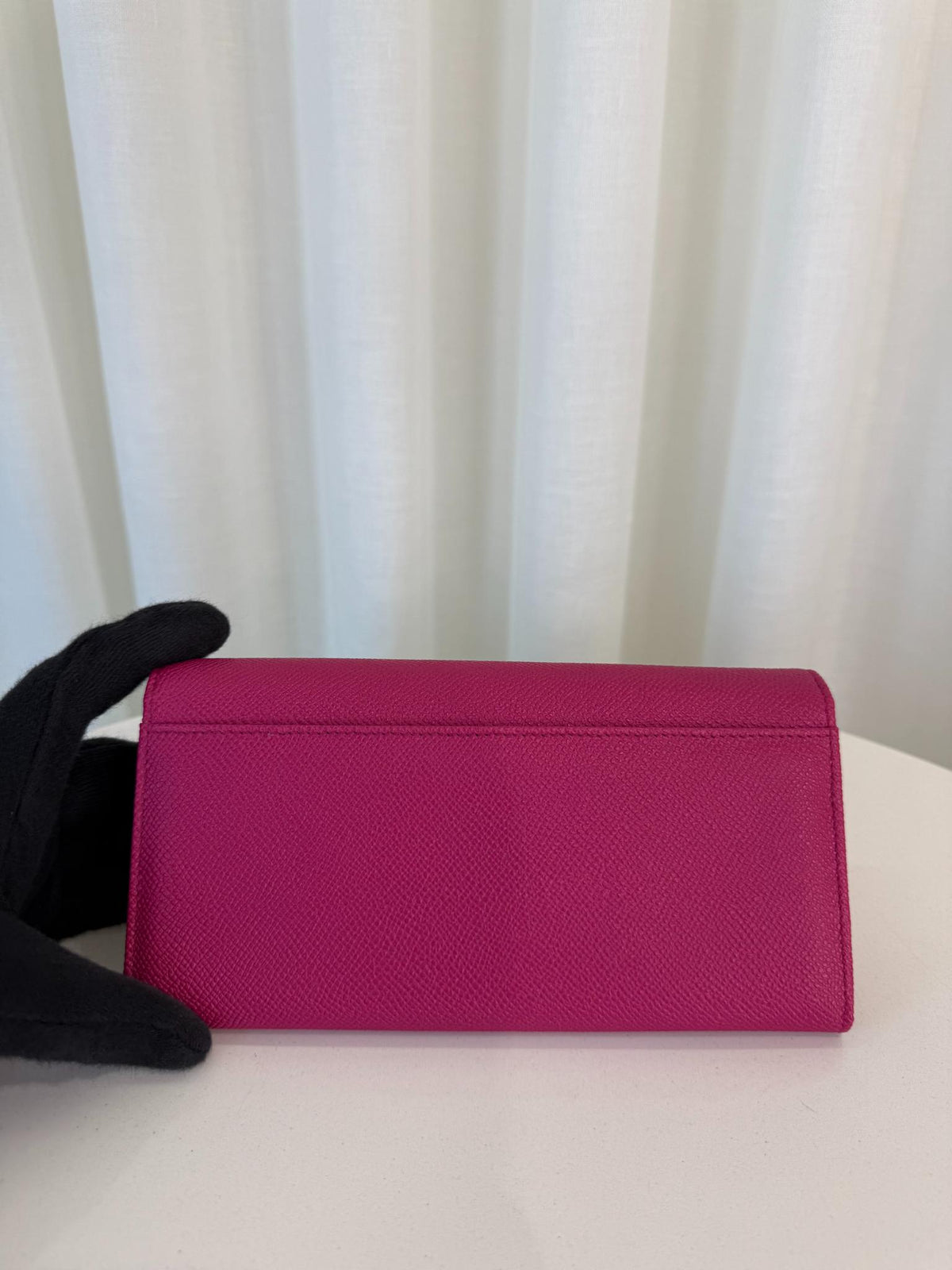 Dolce Gabbana Magenta Dauphine Calfskin Continental Wallet