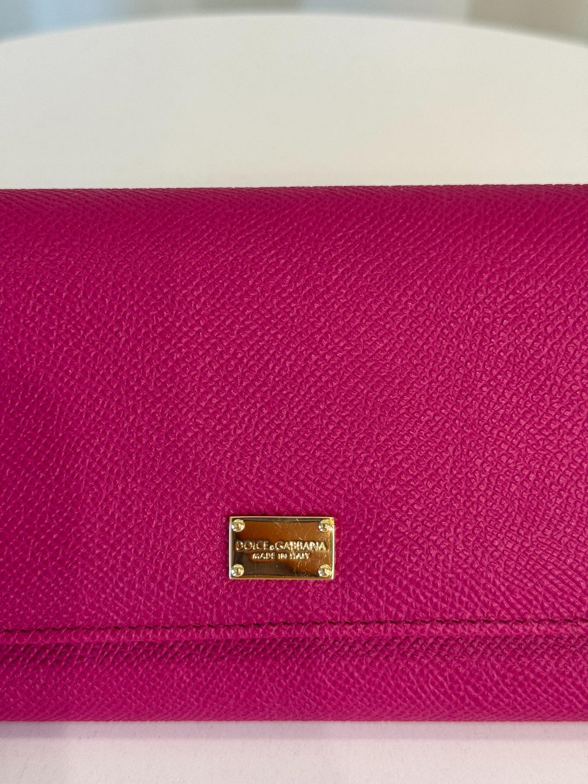 Dolce Gabbana Magenta Dauphine Calfskin Continental Wallet