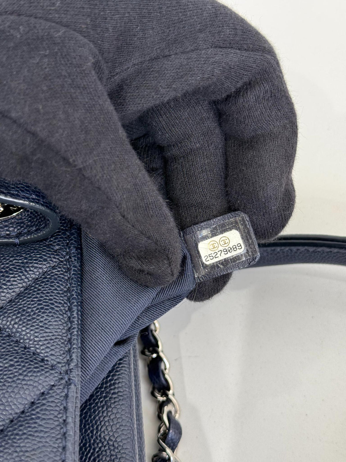 Chanel Urban Companion Navy Blue Quilted Caviar Leather Tote Bag