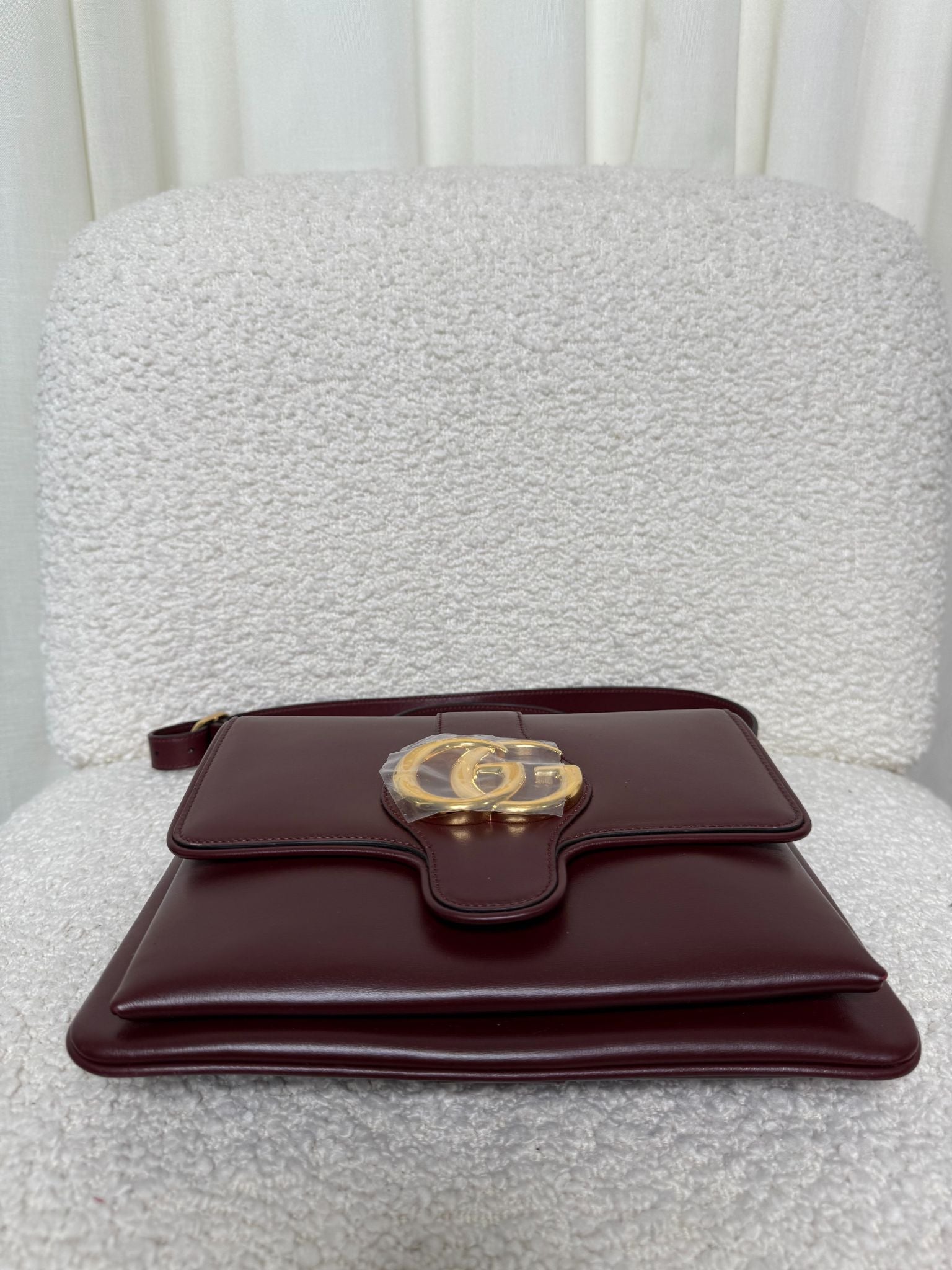 Gucci Arli Burgundy Calfskin Leather Crossbody Bag