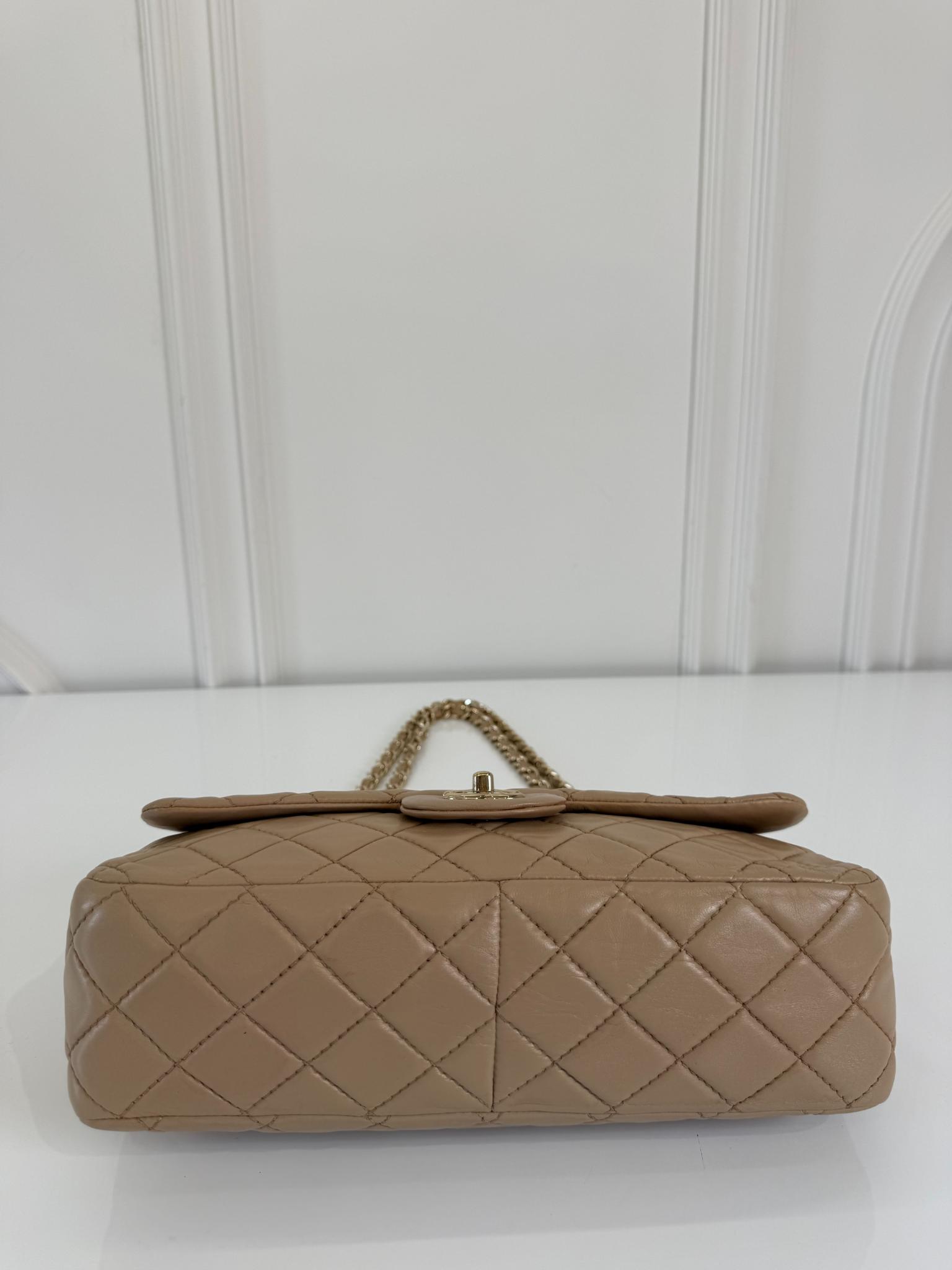 Chanel Jumbo Classic Single Flap Beige Nappa Lambskin Leather