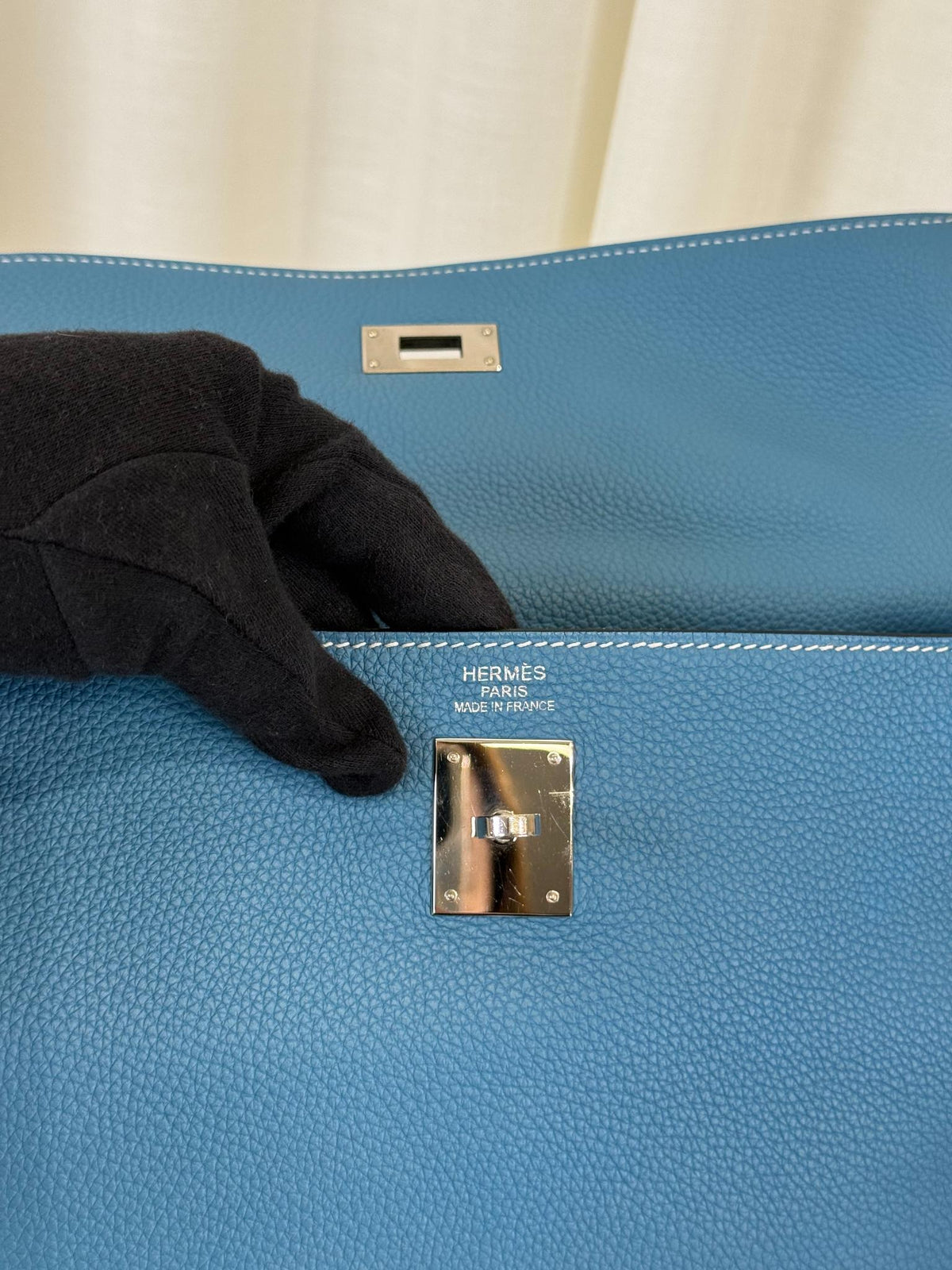Hermès Kelly Retourne 35 Blue Jean Togo PHW